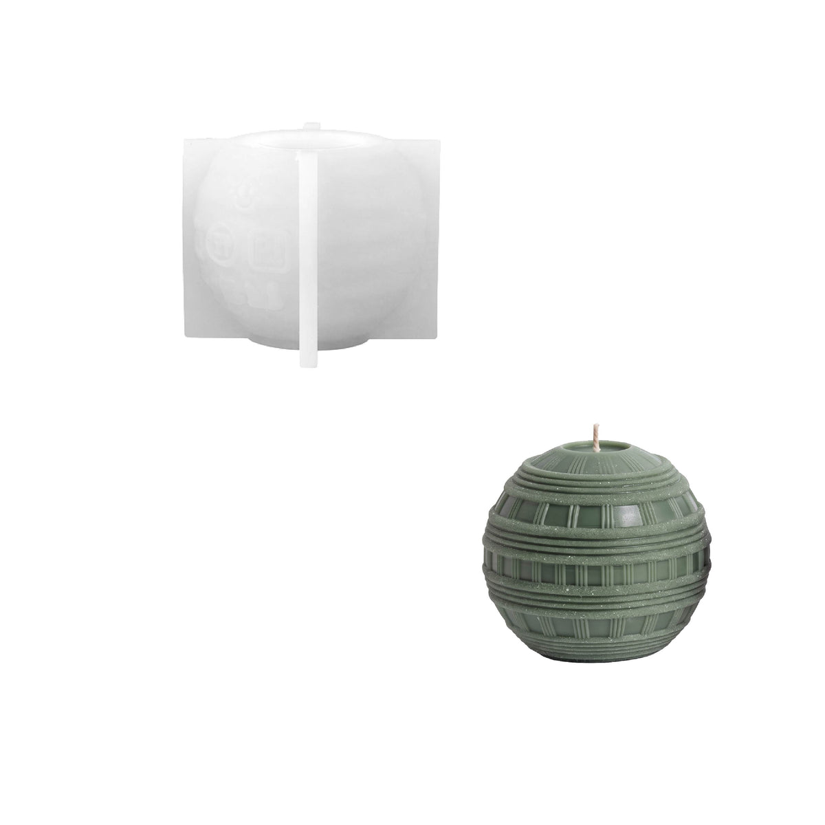 Coleção de moldes de silicone para velas de bolas de Natal com padrão geométrico