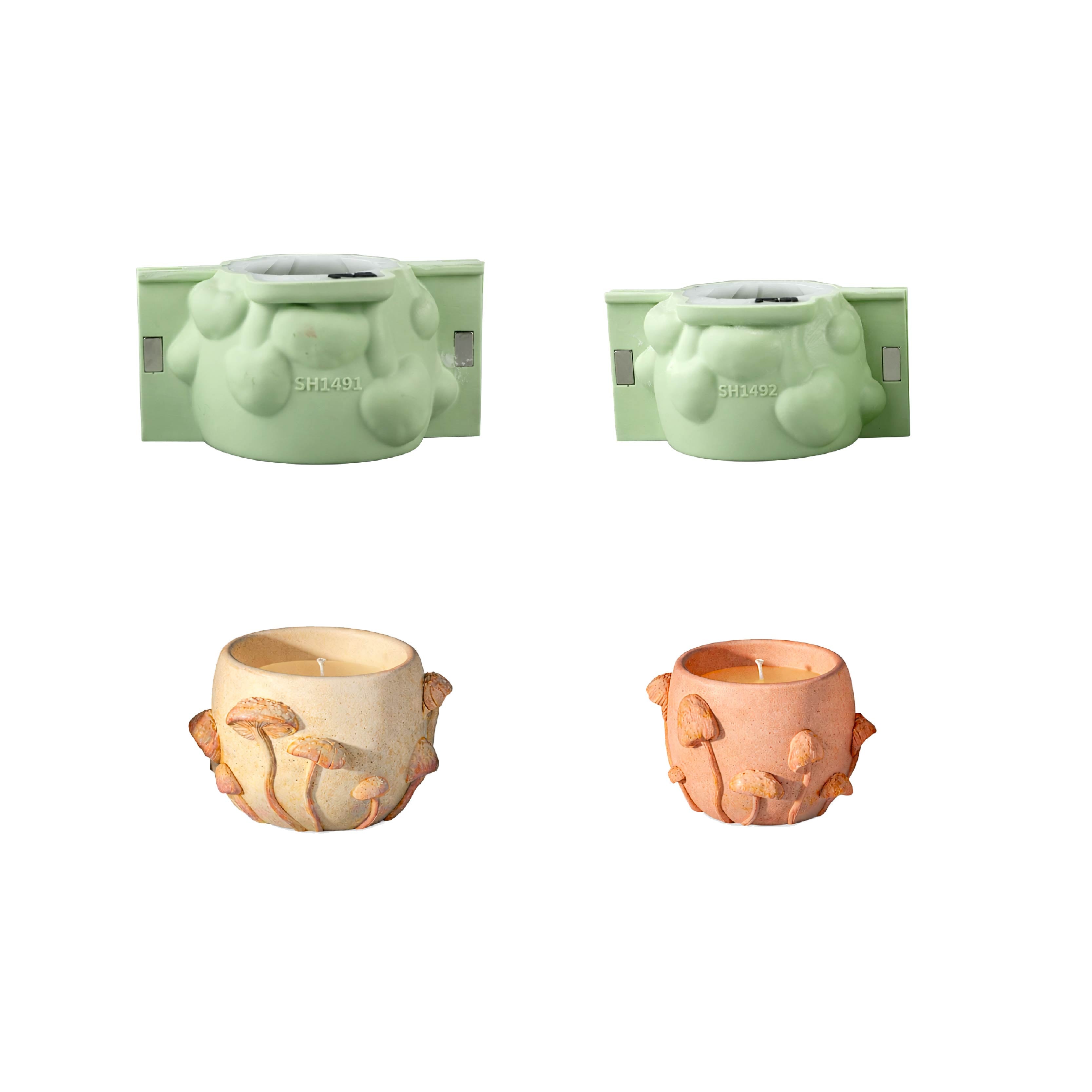 Mushroom Grove Candle Jar Silicone Mold Collection