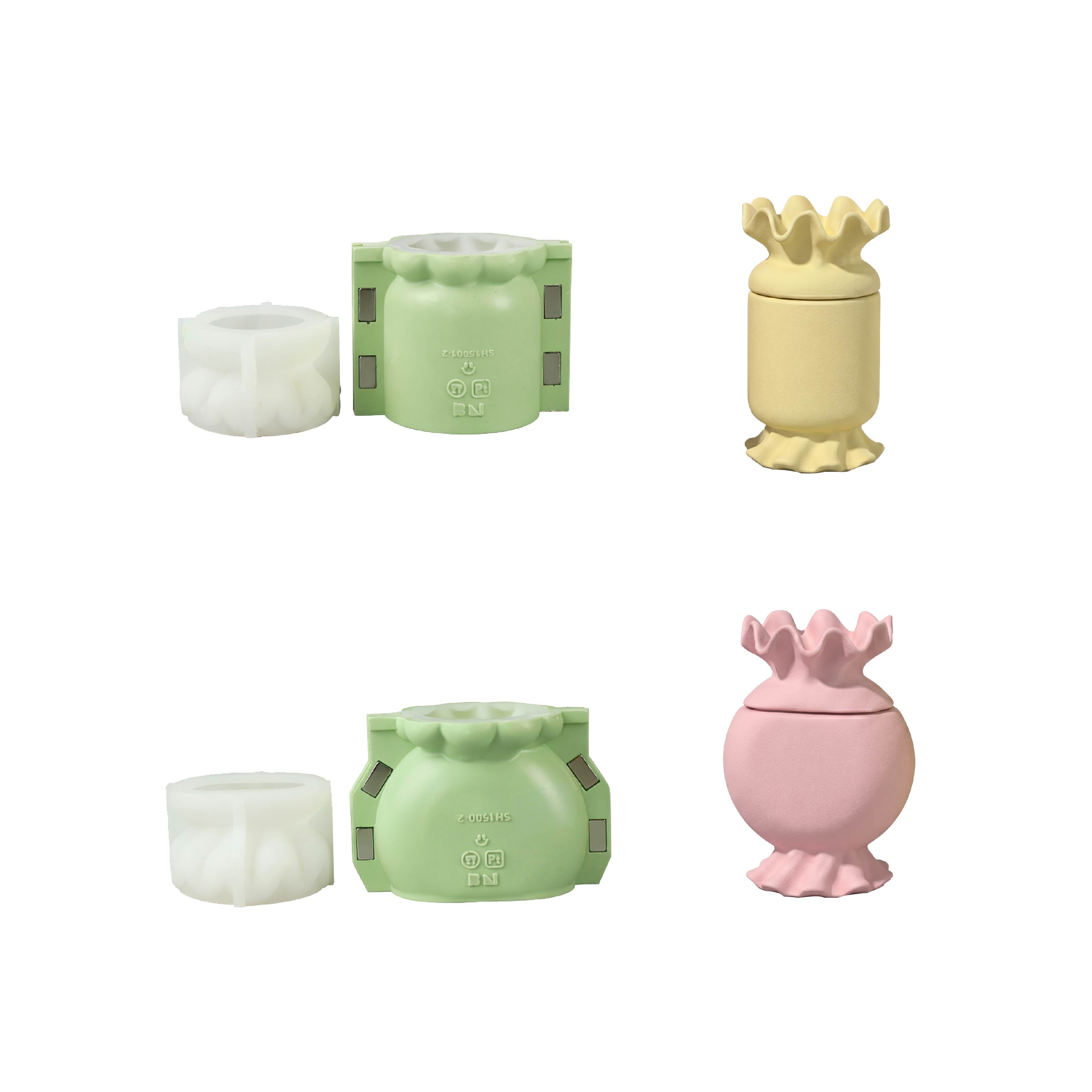 Ruffle Bonbon Candy Candle Jar Silicone  Mold Collection