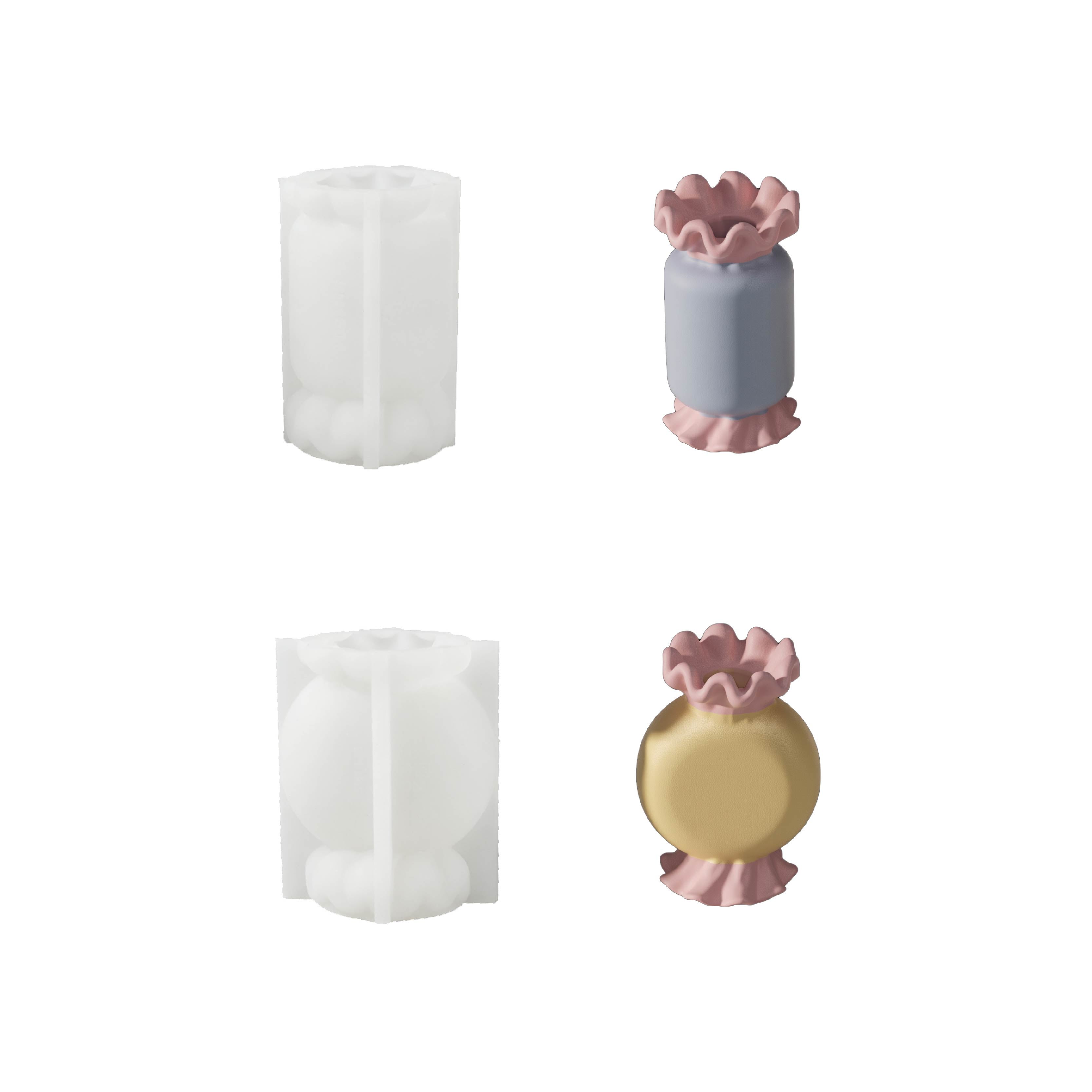 Ruffle Candy Candle Holder Silicone  Mold Collection