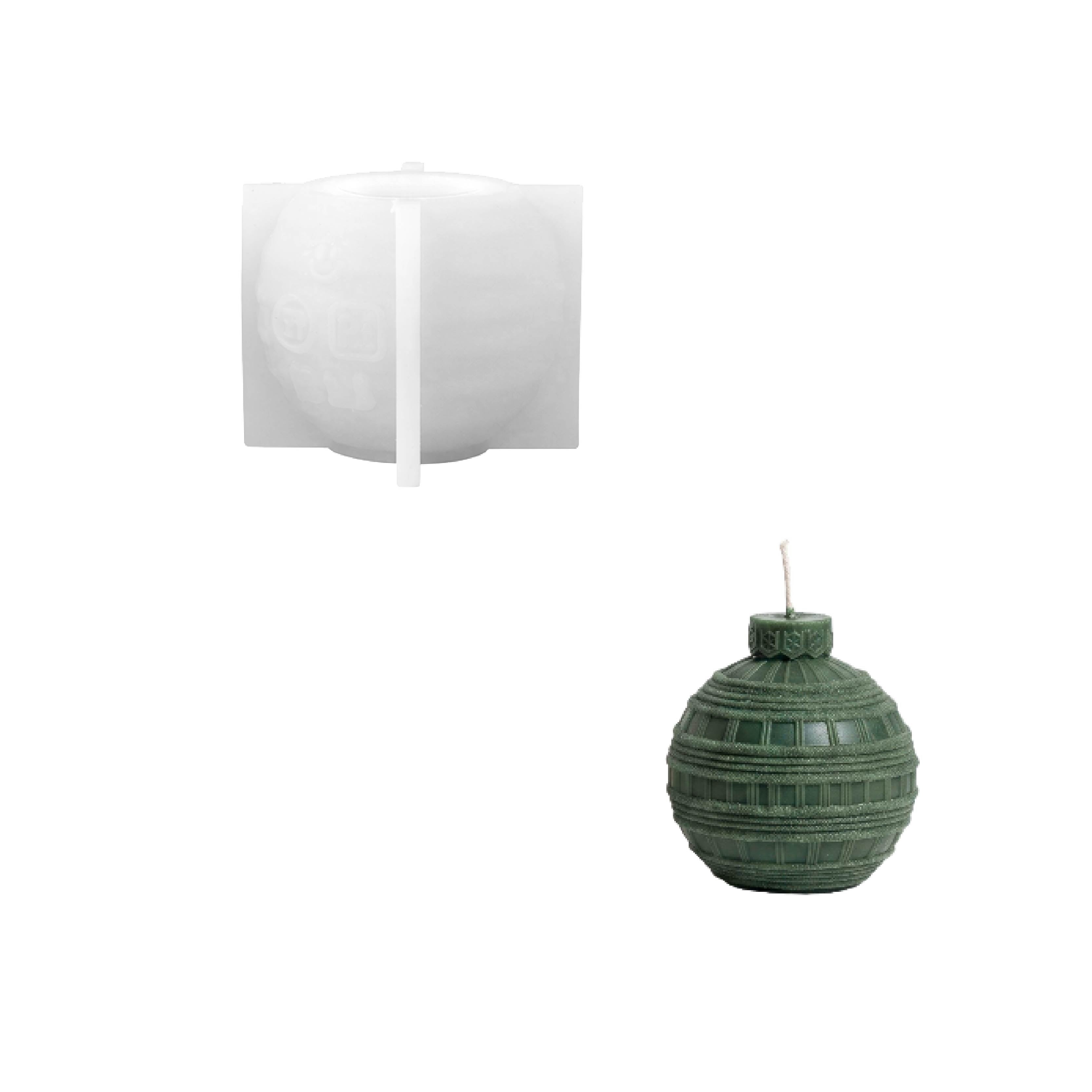 Geometric Pattern Christmas Bauble Candle Silicone Mold Collection