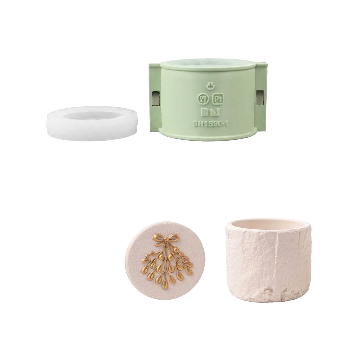 Azulmostaza × Boowan Nicole｜Cozy Christmas Candle Jar Silicone Mold Collection