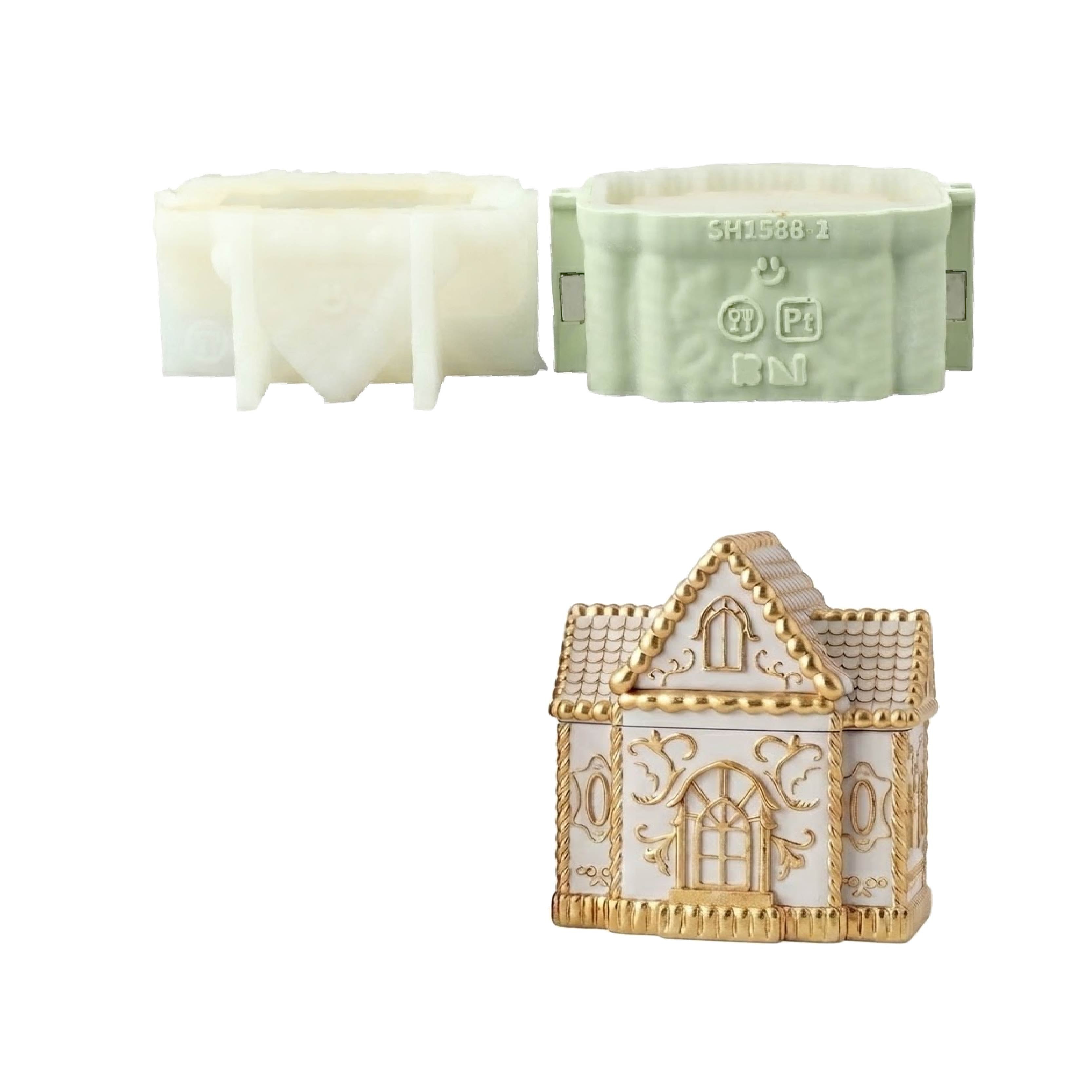 Cozy Gingerbread House Candle Jar Silicone Mold Collection