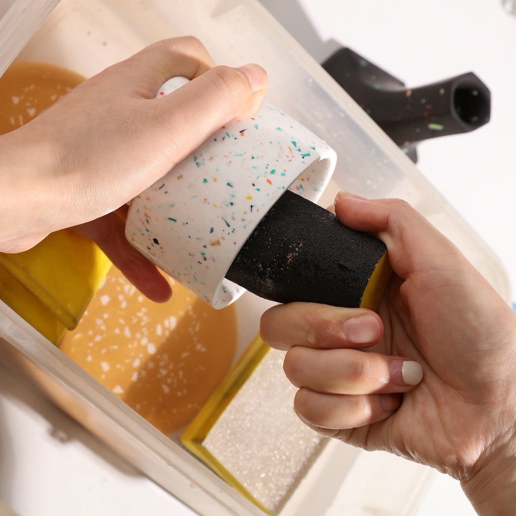 Use sanding tools to wet sand the product for a better experience.