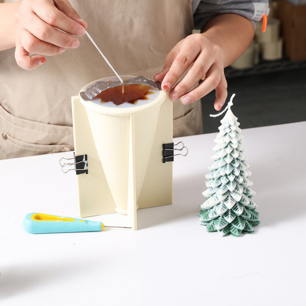 Make a 6-Inch Christmas Pine Candle Using a Silicone Mold - Boowan Nicole