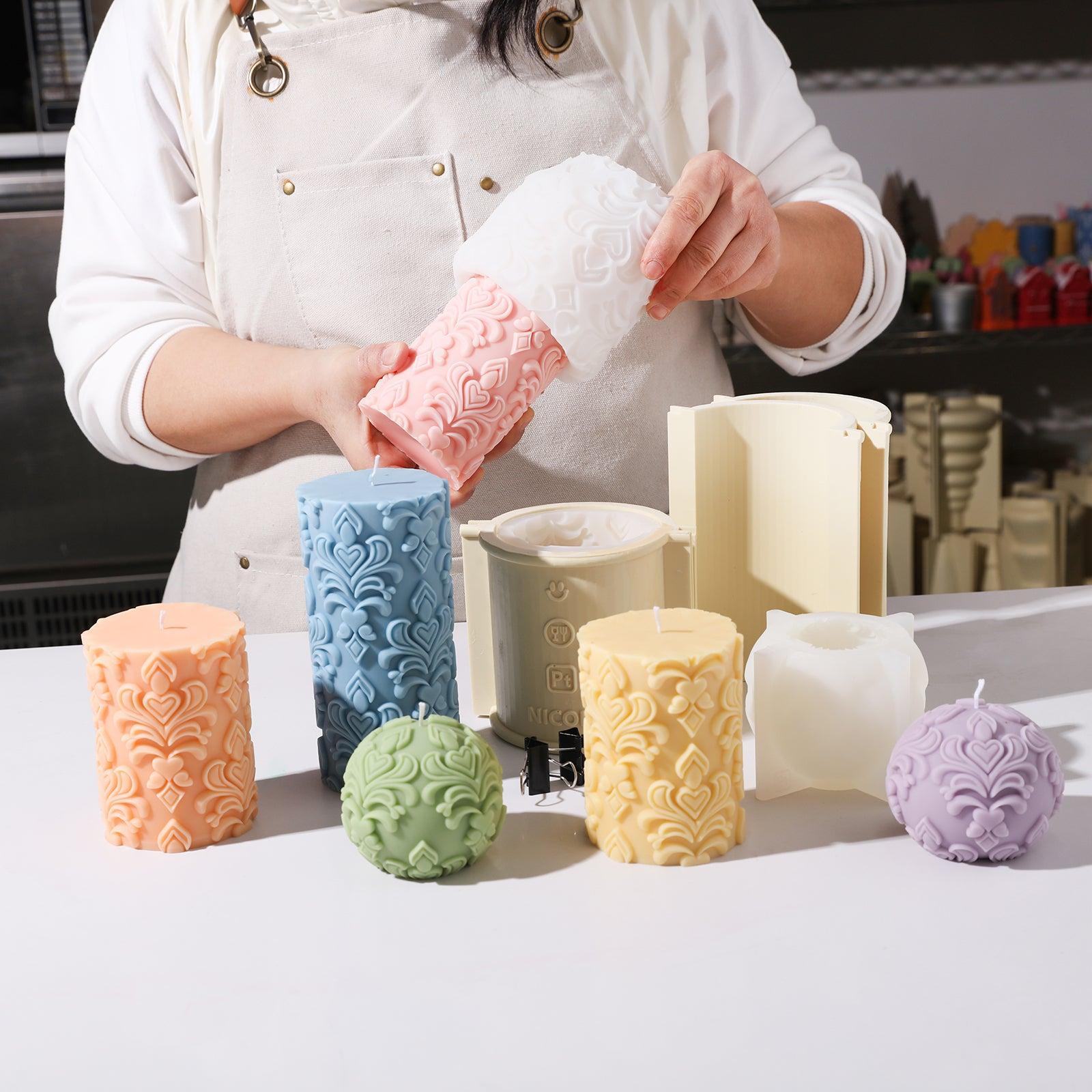 The finished relief candle comes out of the silicone mold.