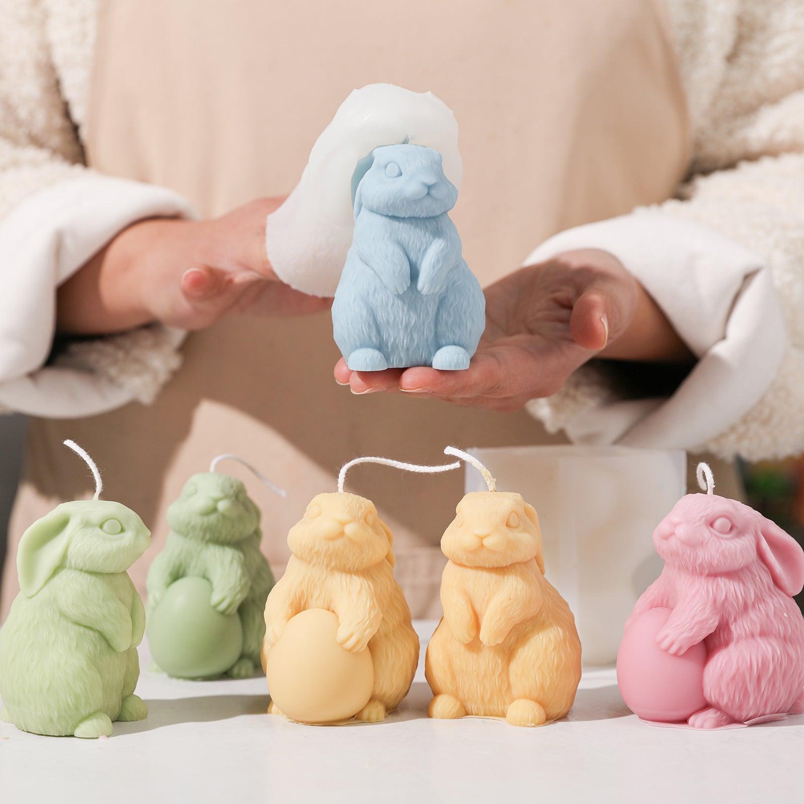 Molde de Silicone para Vela Coelhinho Feliz de Páscoa