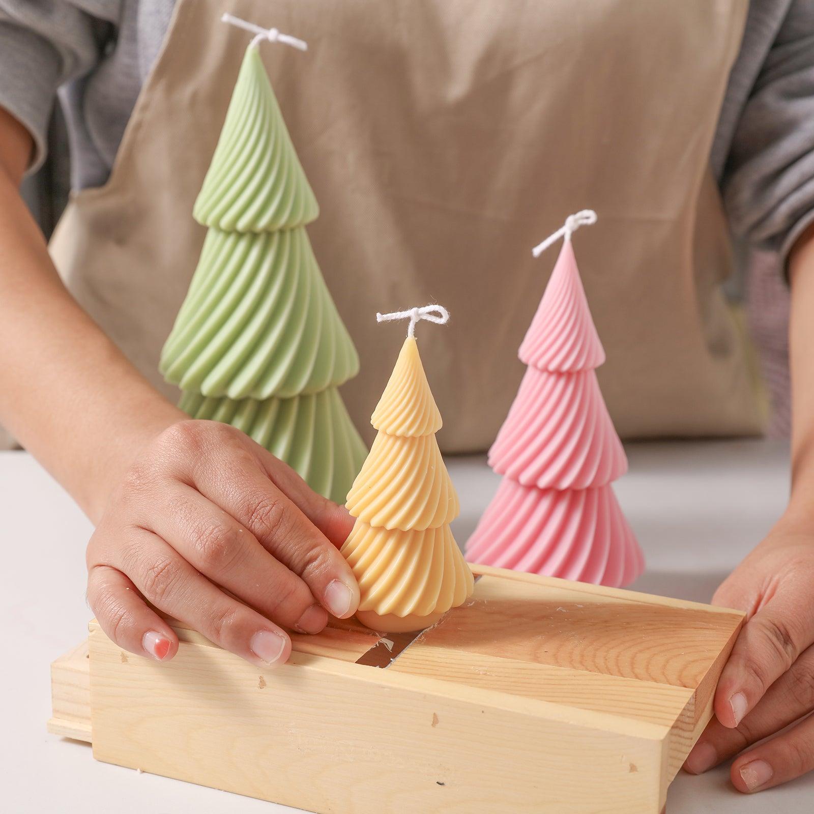 Planed Yellow Evergreen Christmas Tree Candle Base - Boowan Nicole.