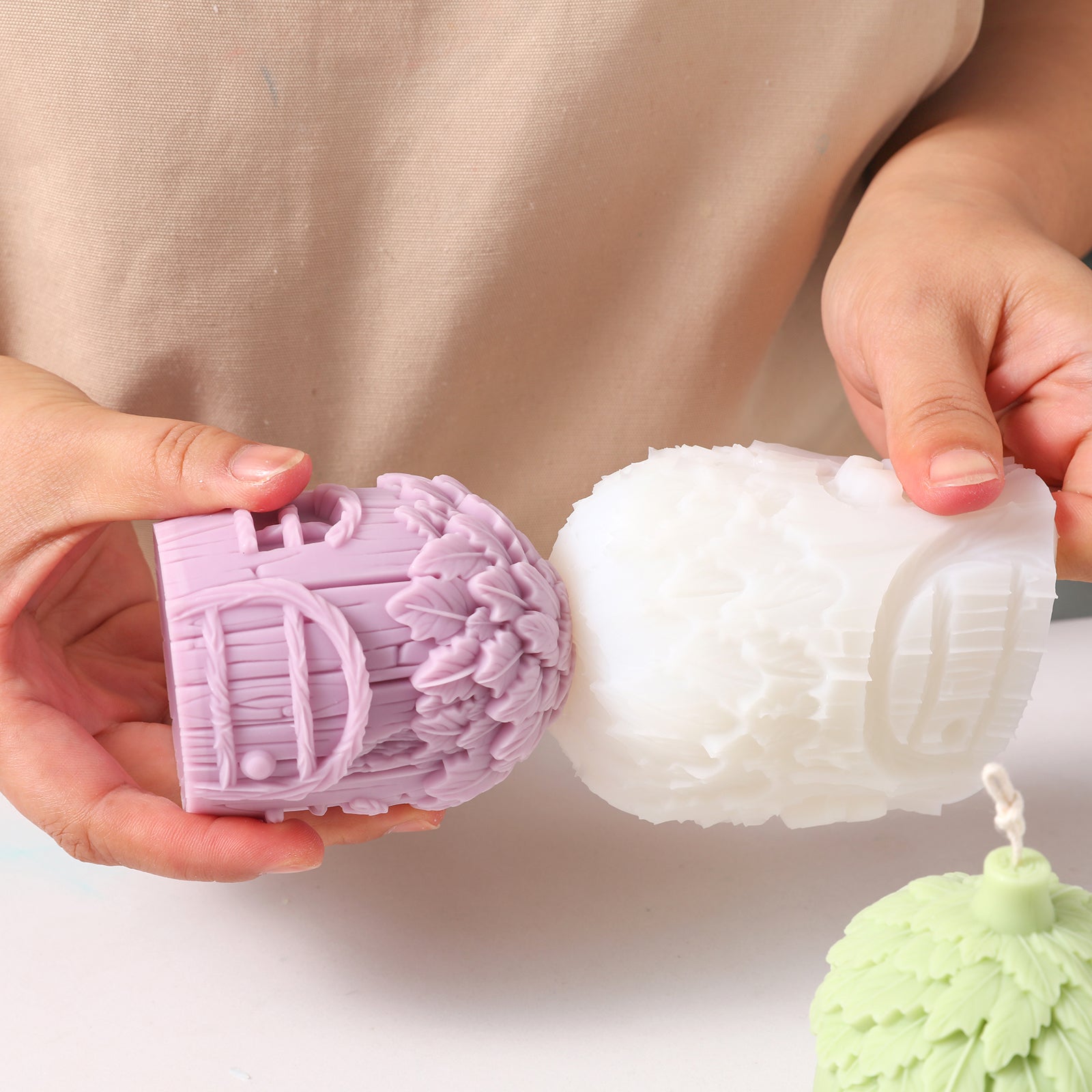 Purple miniature fairy house candle comes out of silicone mold - Boowan Nicole