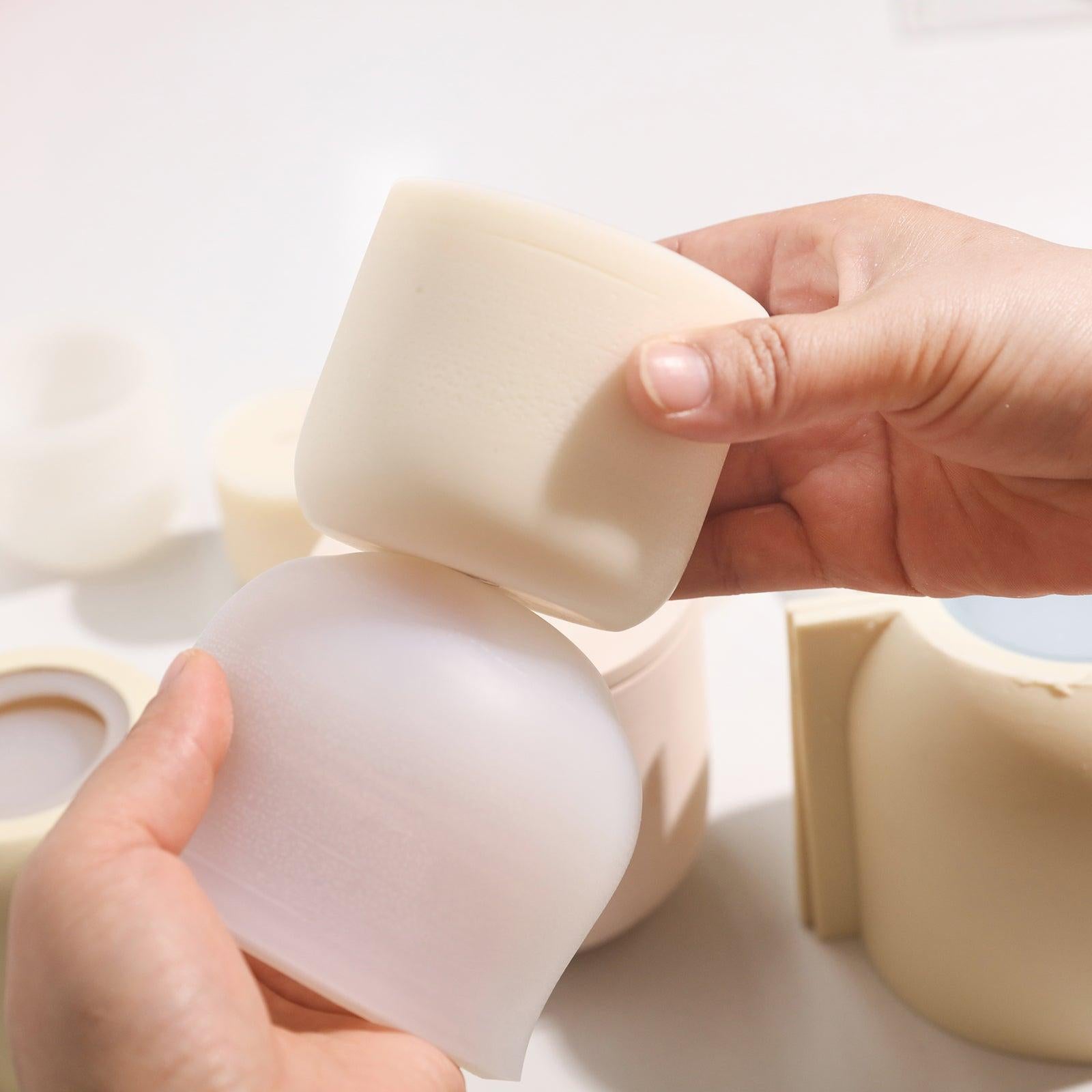 The finished refill candle comes out of the silicone mold