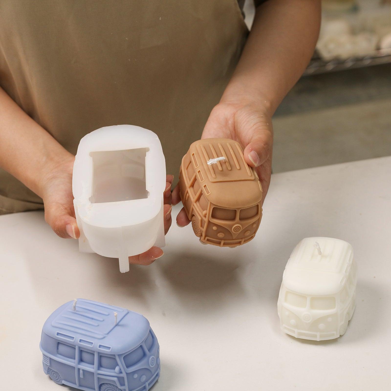 Handheld Display Kombi Vintage Camper Van Candle and White Silicone Mold - Boowan Nicole