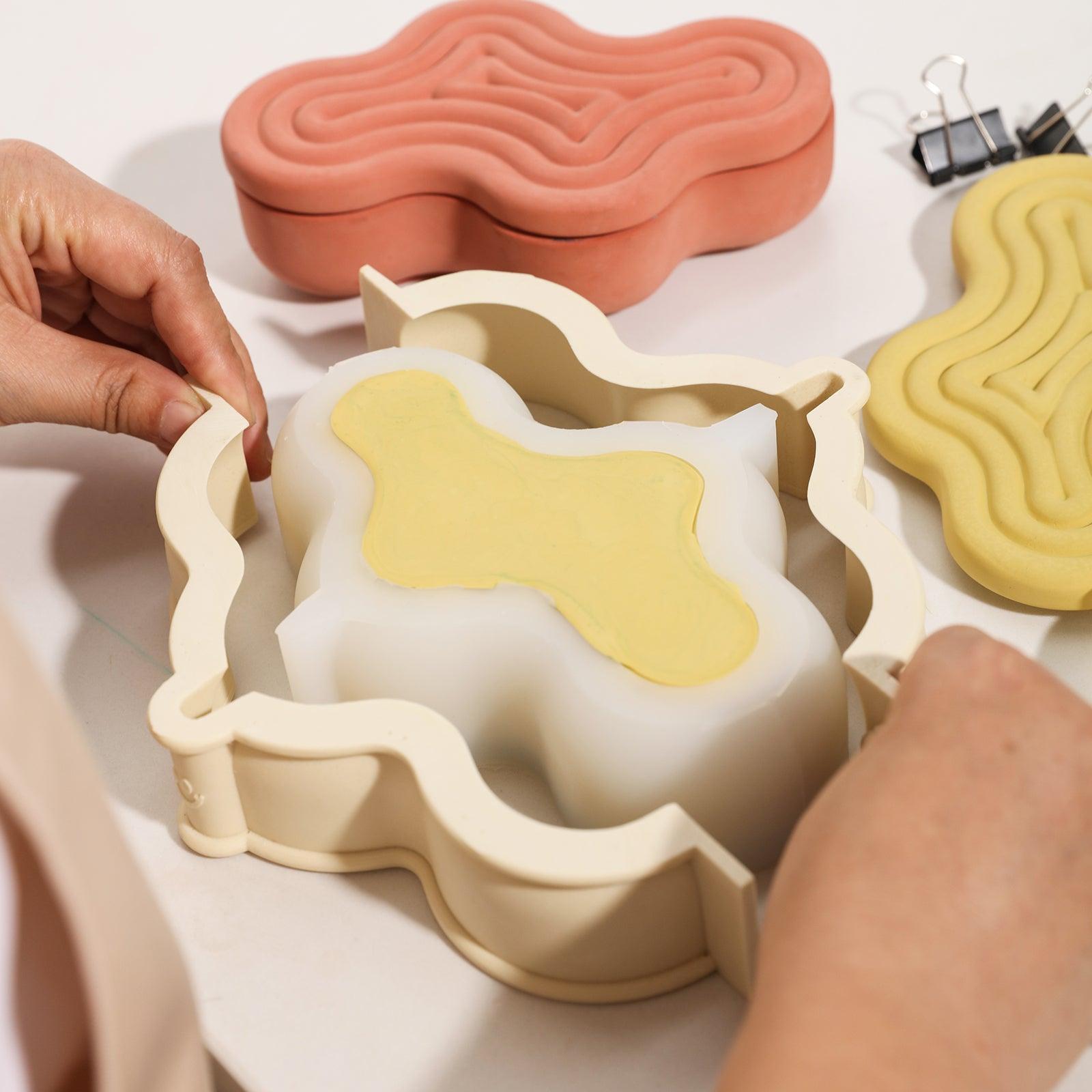 Remove the plastic shell from the Wriggle Storage Box Silicone Mold - Boowan Nicole