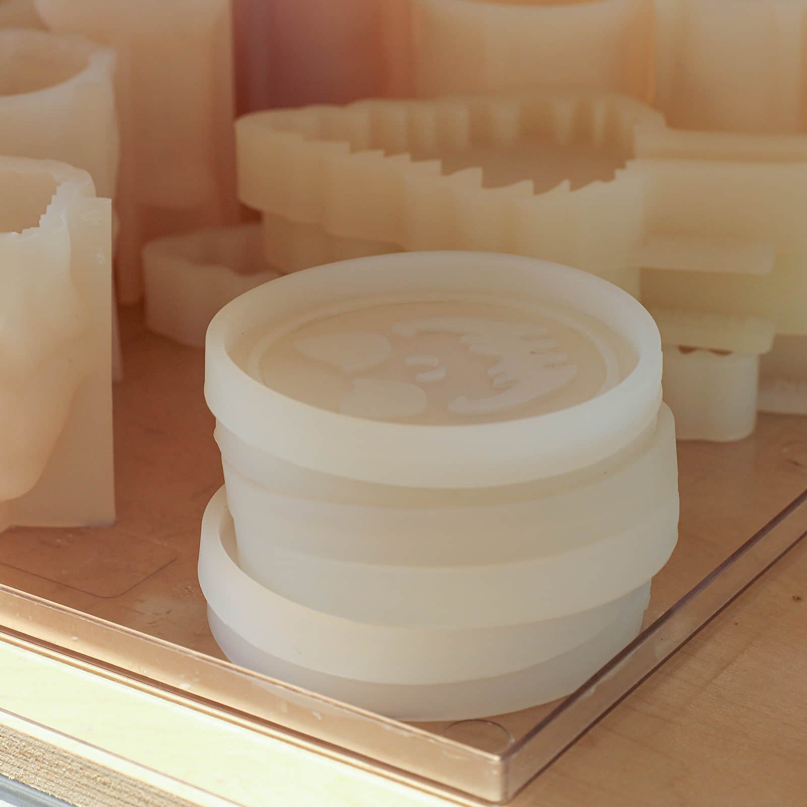 Gently Used Jack - O' - Lantern Faces Coaster Silicone Mold CollectionGently Used MoldSH1093-Used