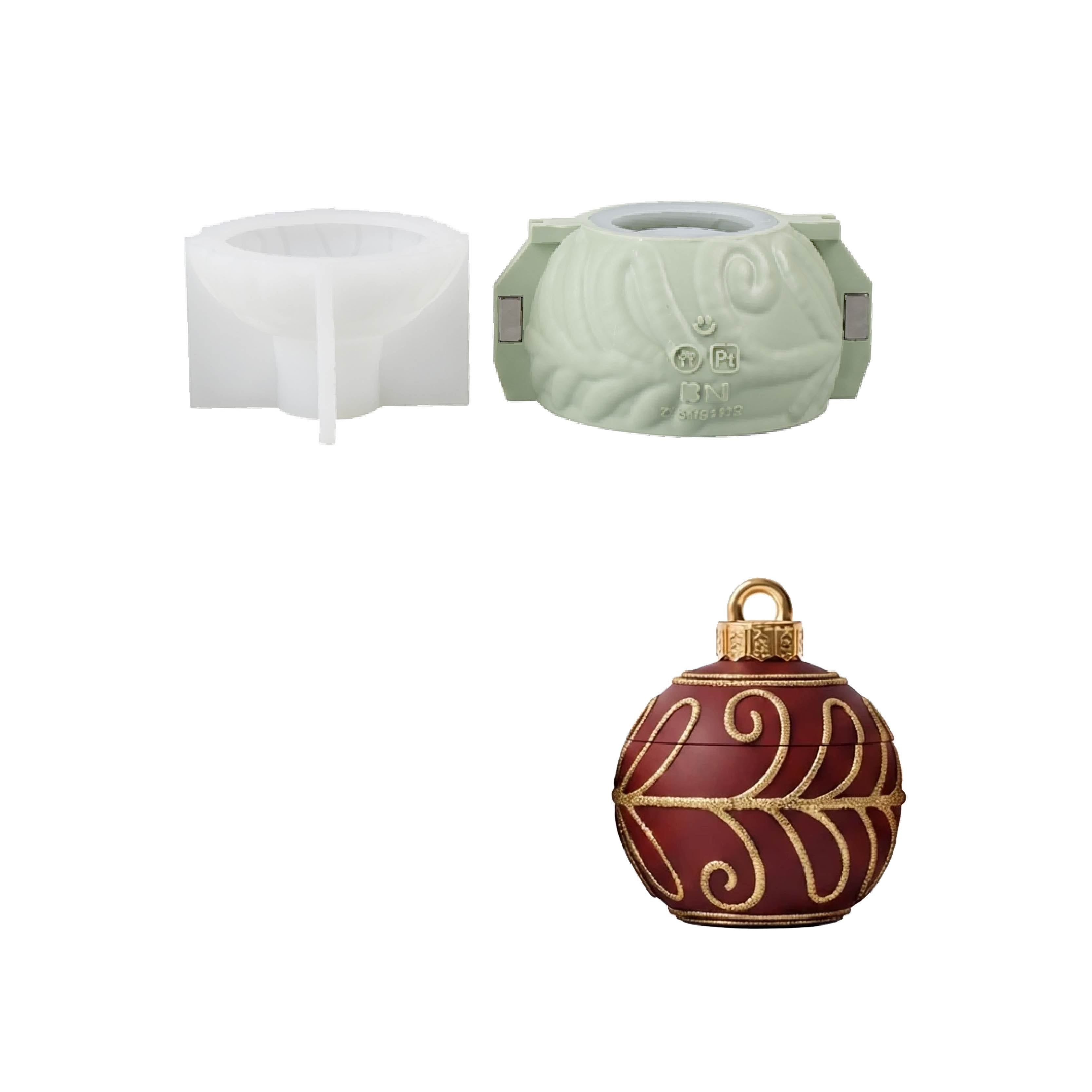 Sparkling Night Christmas Bauble Candle Jar Silicone Mold Collection