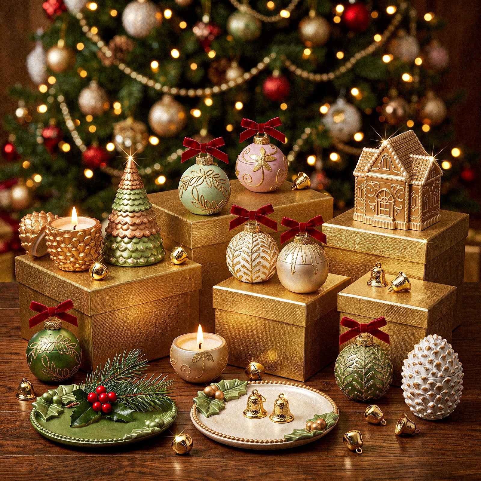 Glitter Colorable Acrylic Gloss Sealer Varnish With Mica Powder Kit-4 Of Christmas Forest Colors_ST93