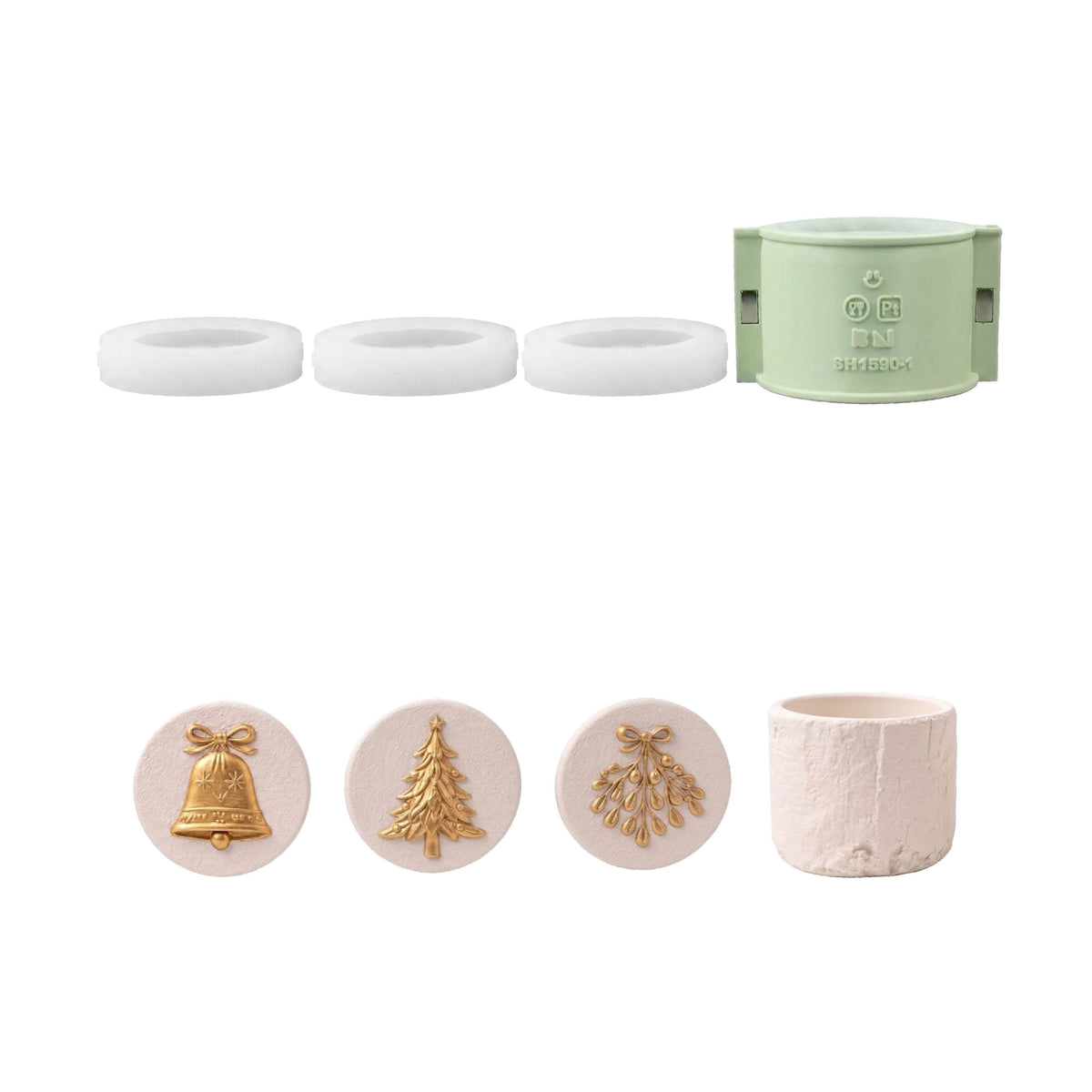 Azulmostaza × Boowan Nicole｜Cozy Christmas Candle Jar Silicone Mold Collection