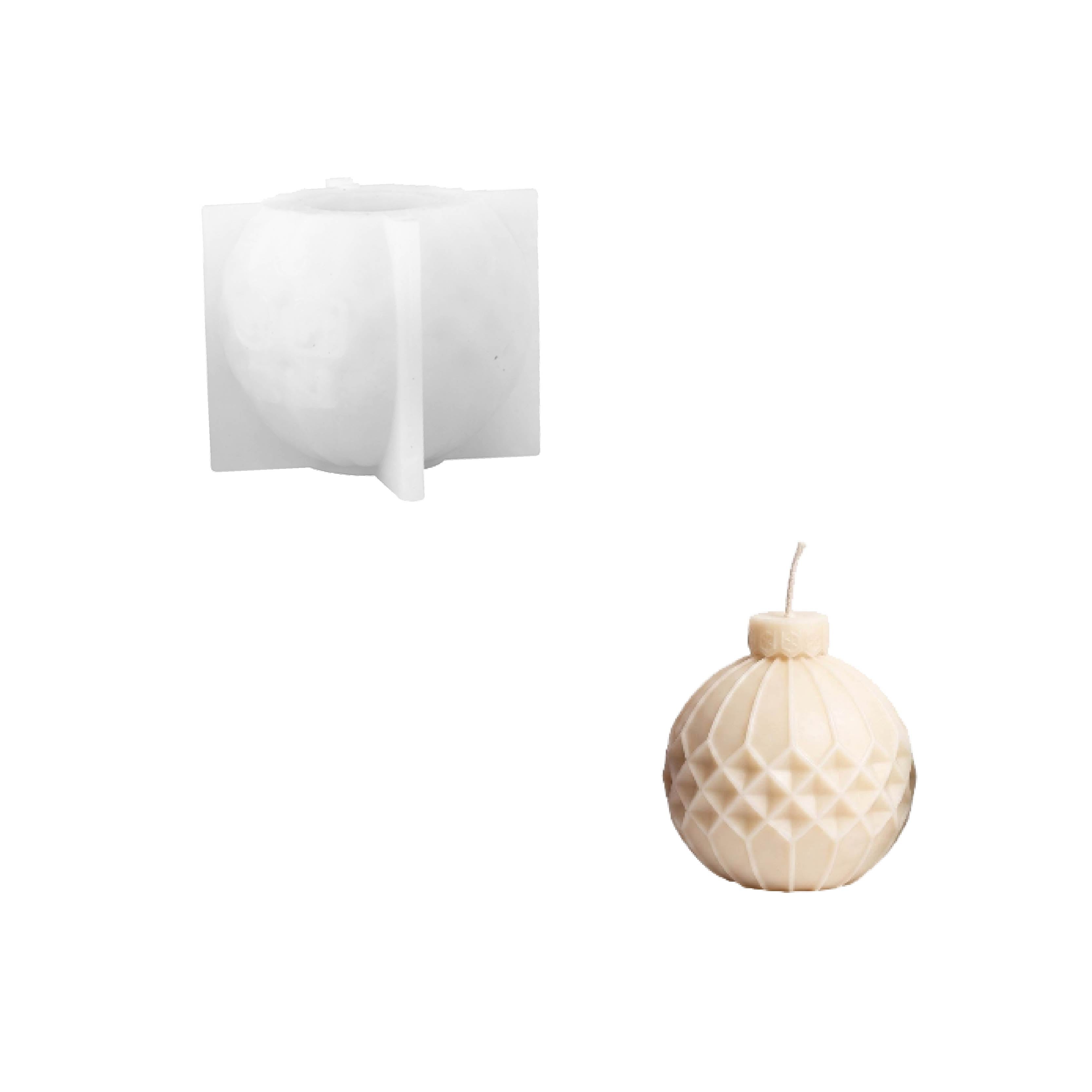 Geometric Pattern Christmas Bauble Candle Silicone Mold Collection