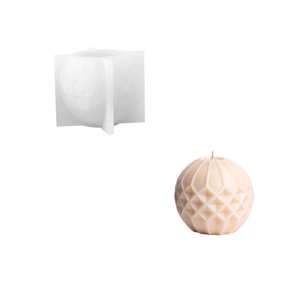 Coleção de moldes de silicone para velas de bolas de Natal com padrão geométrico