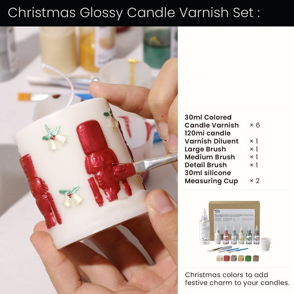 Weihnachtliches Set für glänzenden Kerzenlack