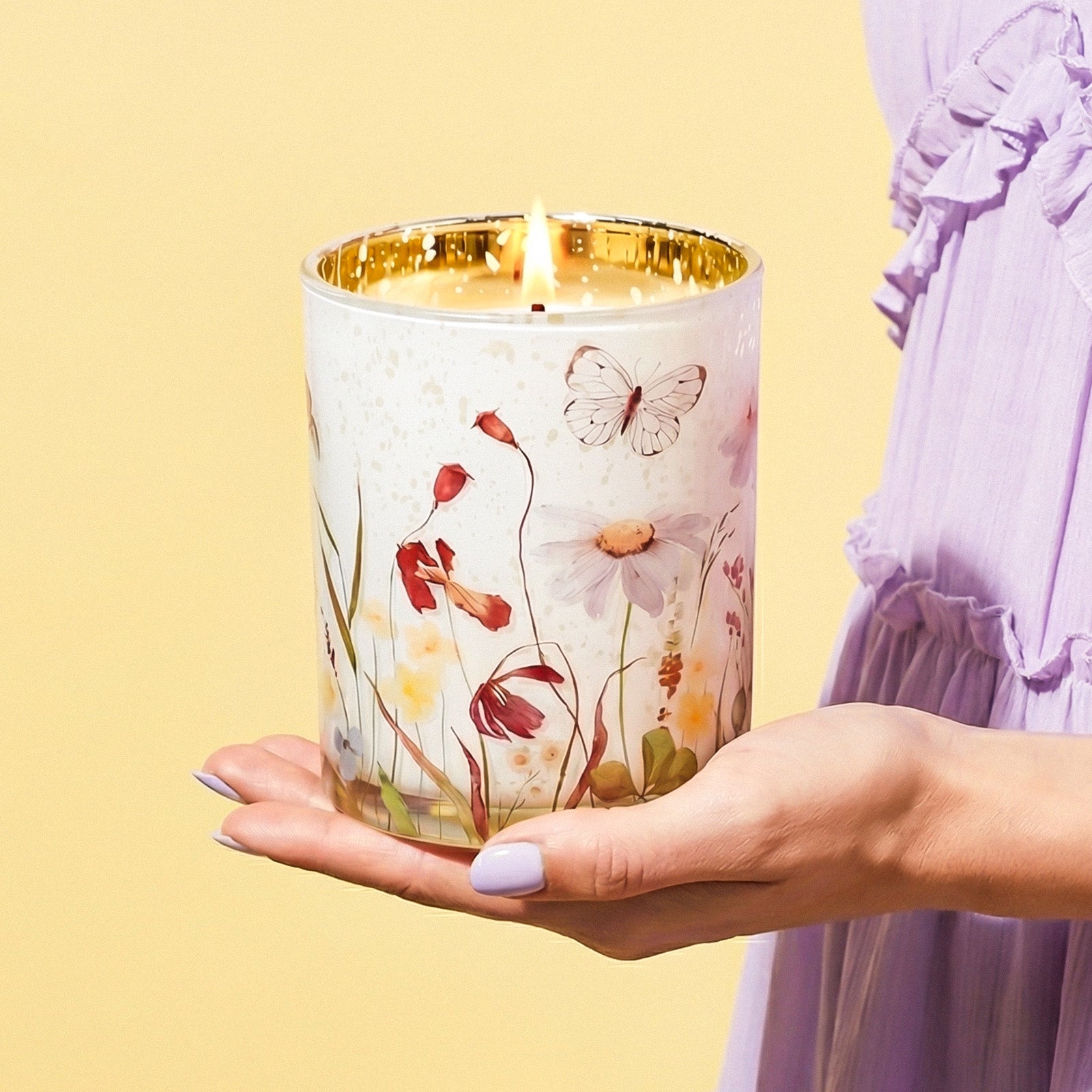 Butterflies in Bloom Glass Candle Jar Collection