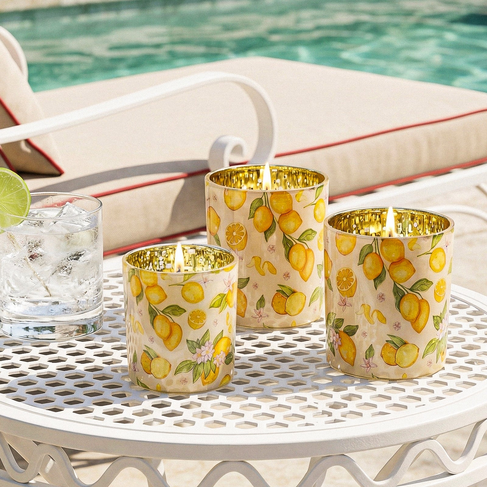 Sunlit Lemon Glass Candle Jar Collection