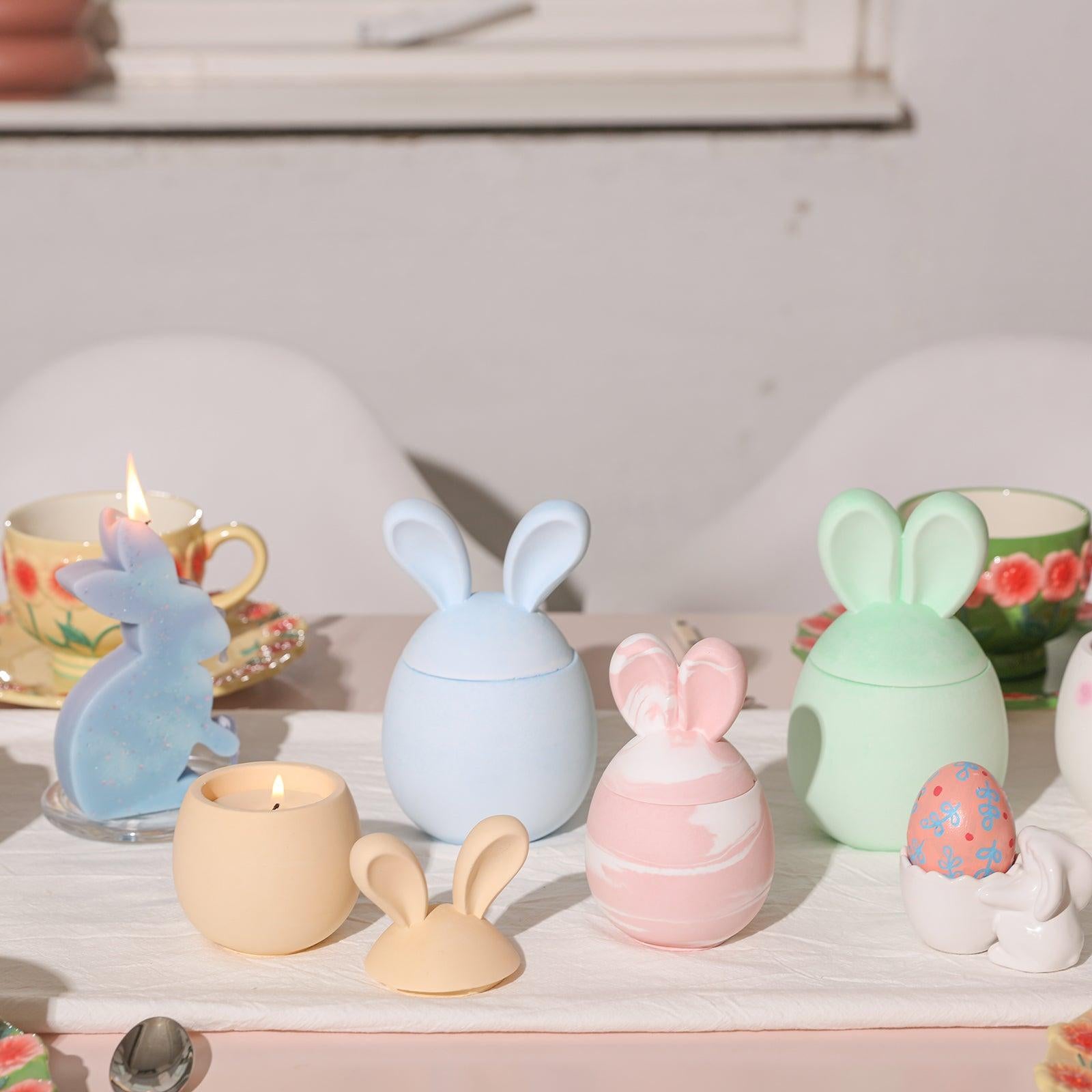 Candle jars placed on the table