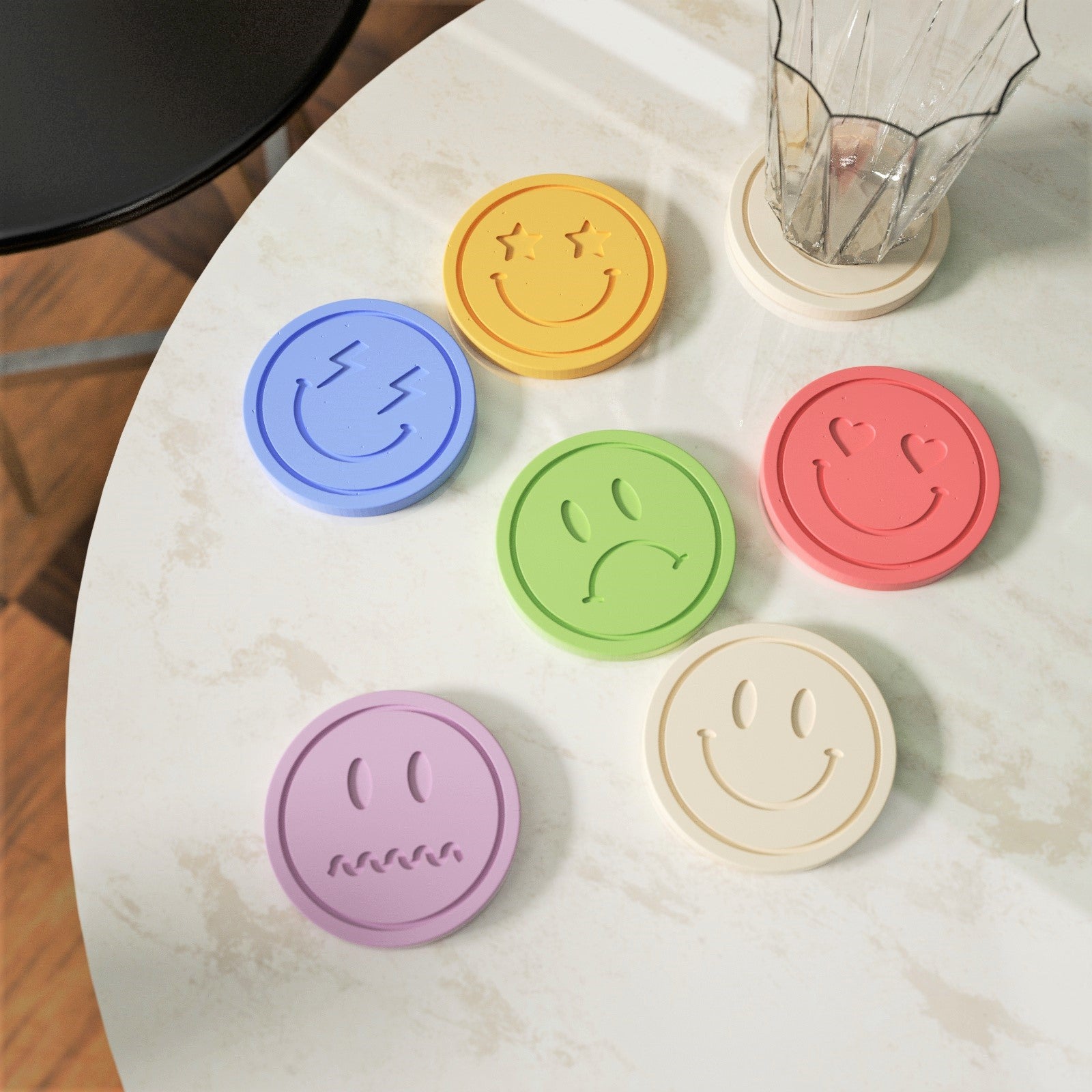 絵文字コンクリートコースターシリコンモールド