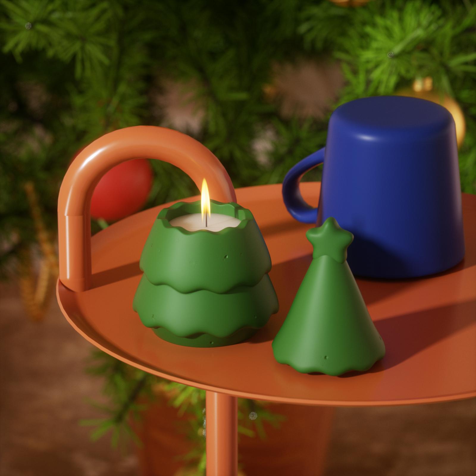 Light the Candles in the Green Starlight Christmas Tree - Boowan Nicole