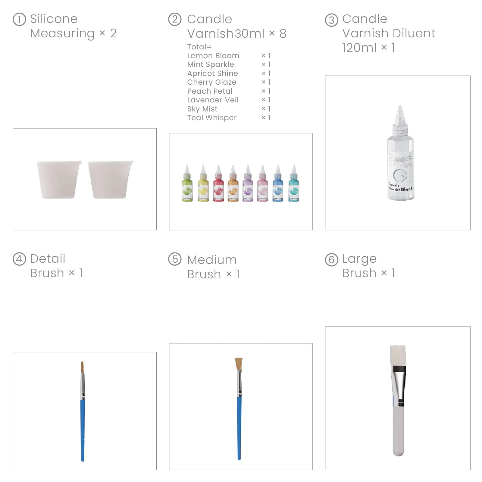 Colored Glossy Candle Varnish Set - 8 of Floral Colors - product detail 10