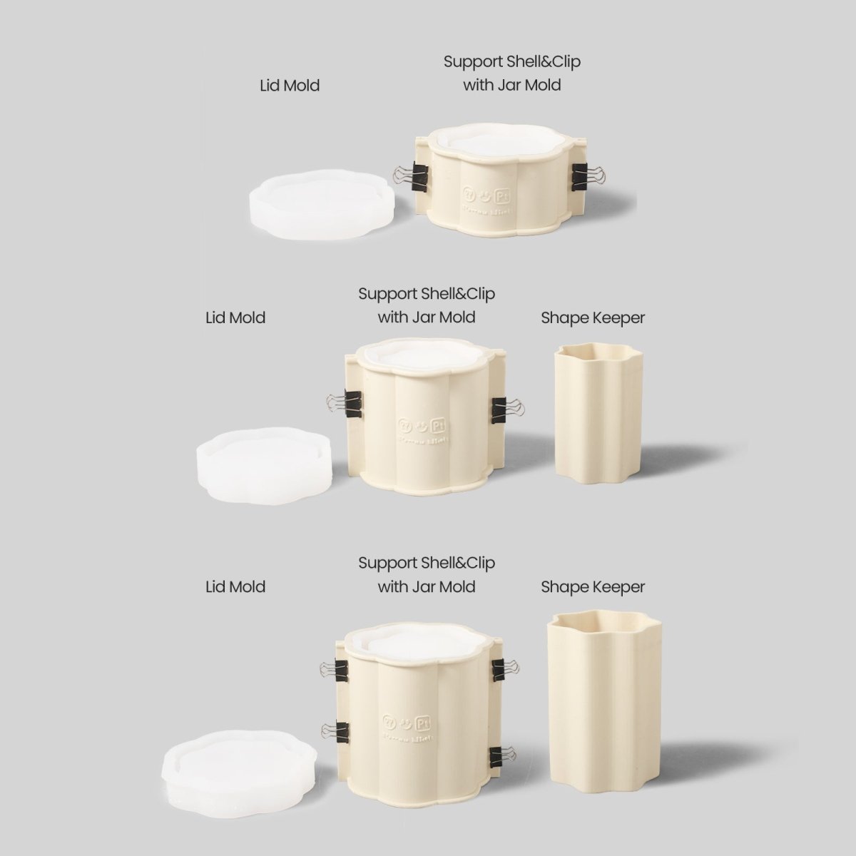 Floral Column Storage Jar Silicone MoldOffice Accessories MoldSH1085-1+SH1085-2