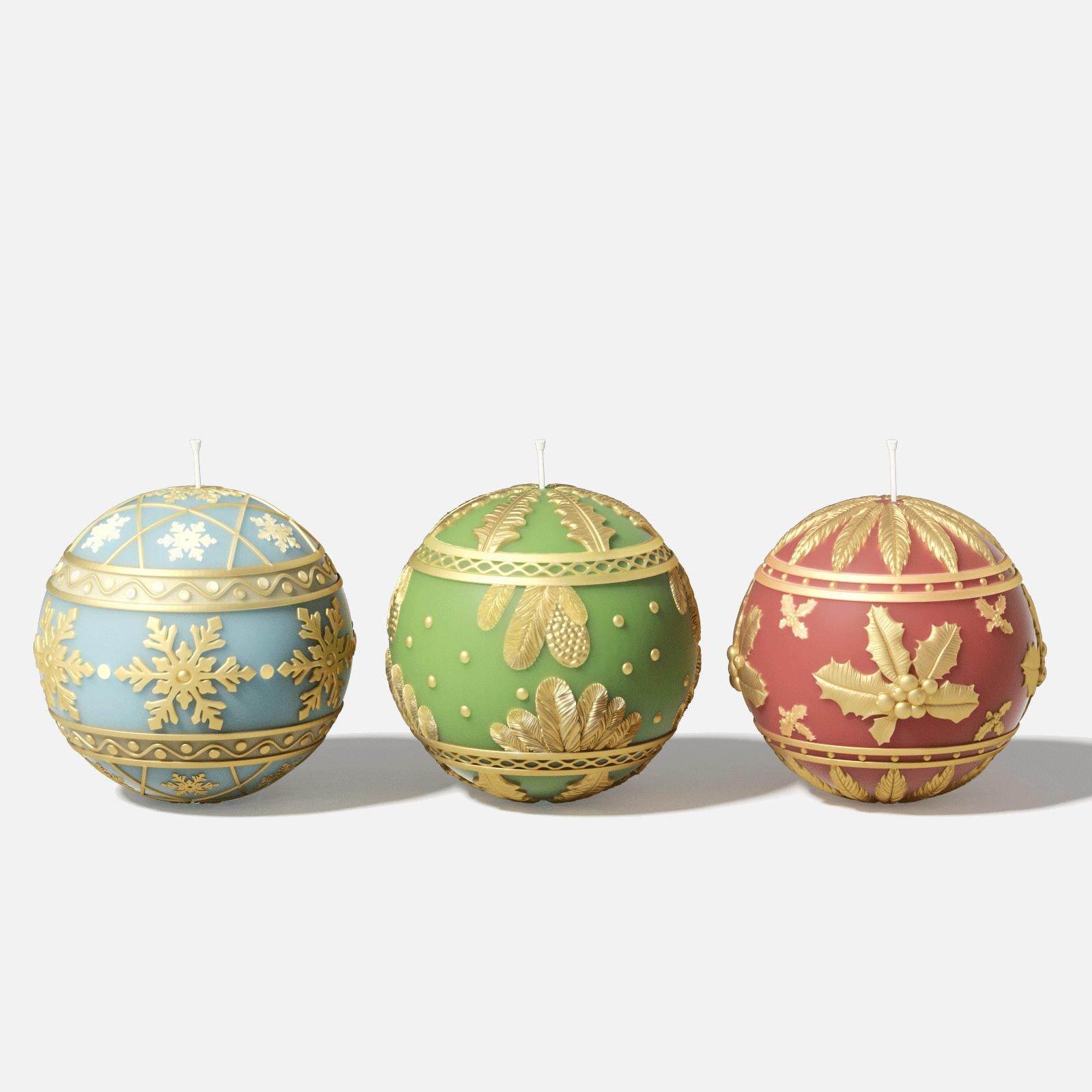 Christmas Charm Bauble Light Candle Silicone Mold Collection