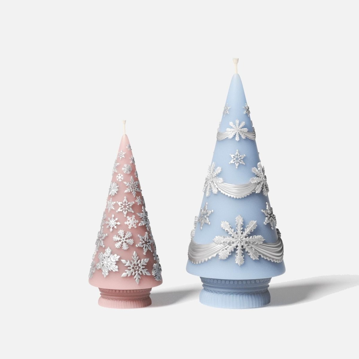 Winter Whimsy Snowflake Christmas Tree Silicone Mold Collection3D Candle MoldLZ0777