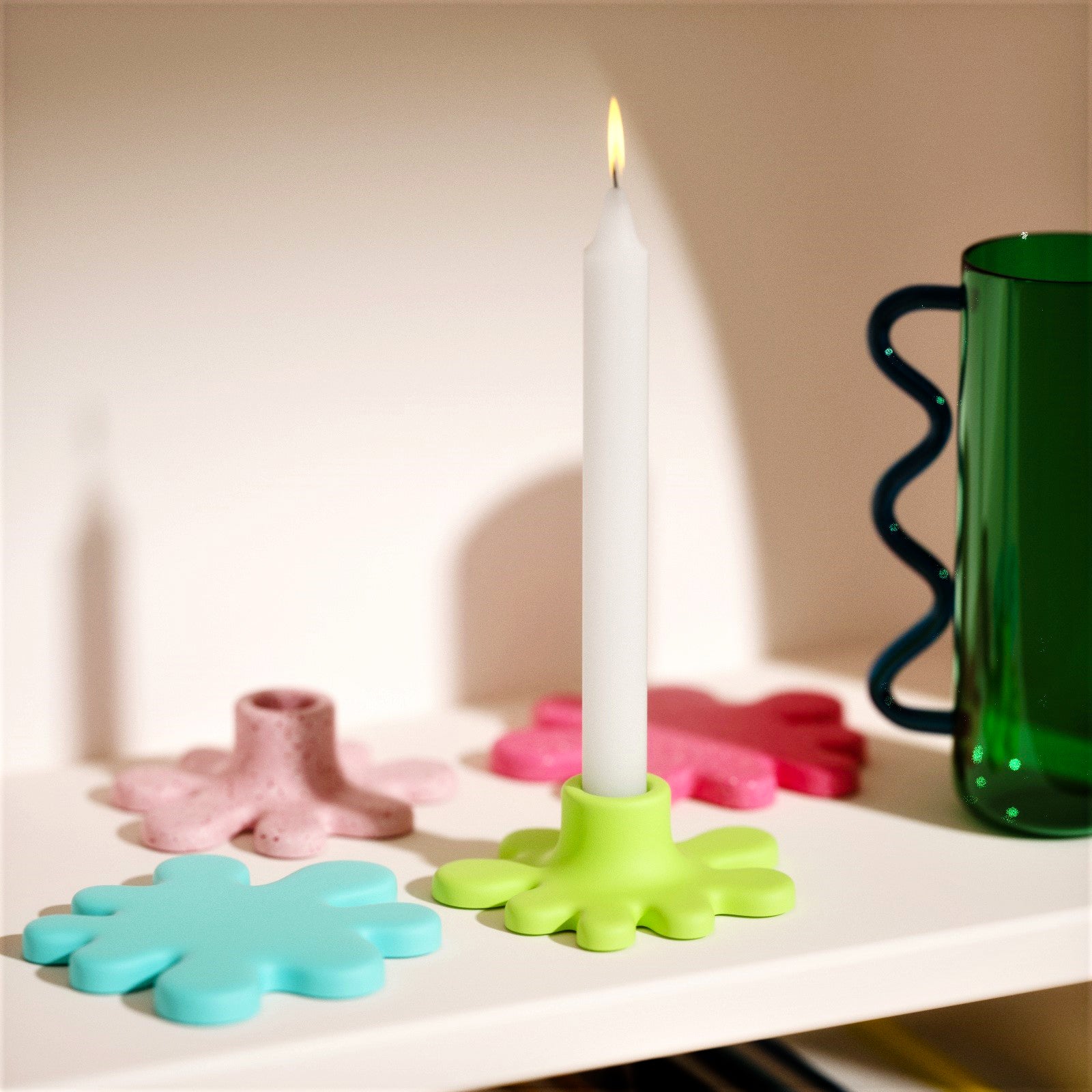 Bougeoir conique irrégulier et moule en silicone pour dessous de verre