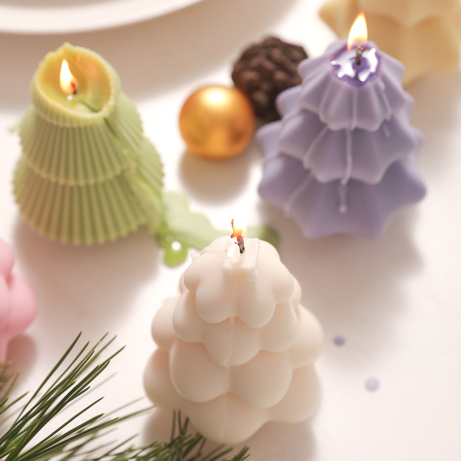 3D Christmas Pine Cone Silicone Candle Mold Beeswax Candle Making
