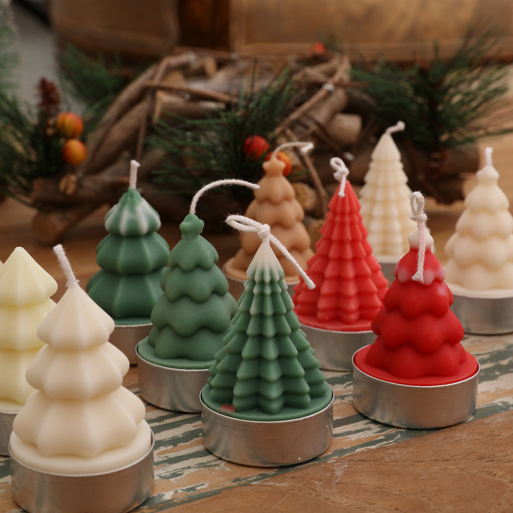 Mini Christmas Tree Candle-Boowan Nicole in various colors and shapes