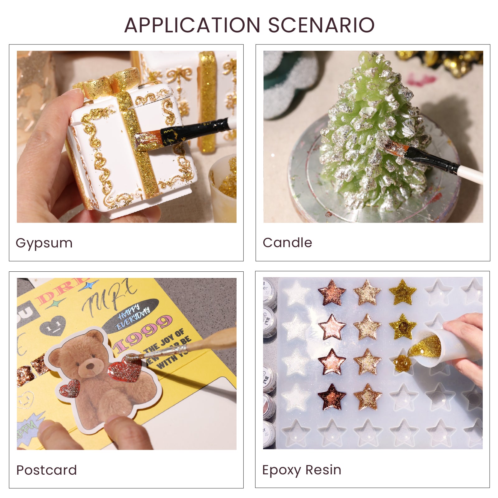 6-Color High-Sparkle Glitter Set for Holiday craft