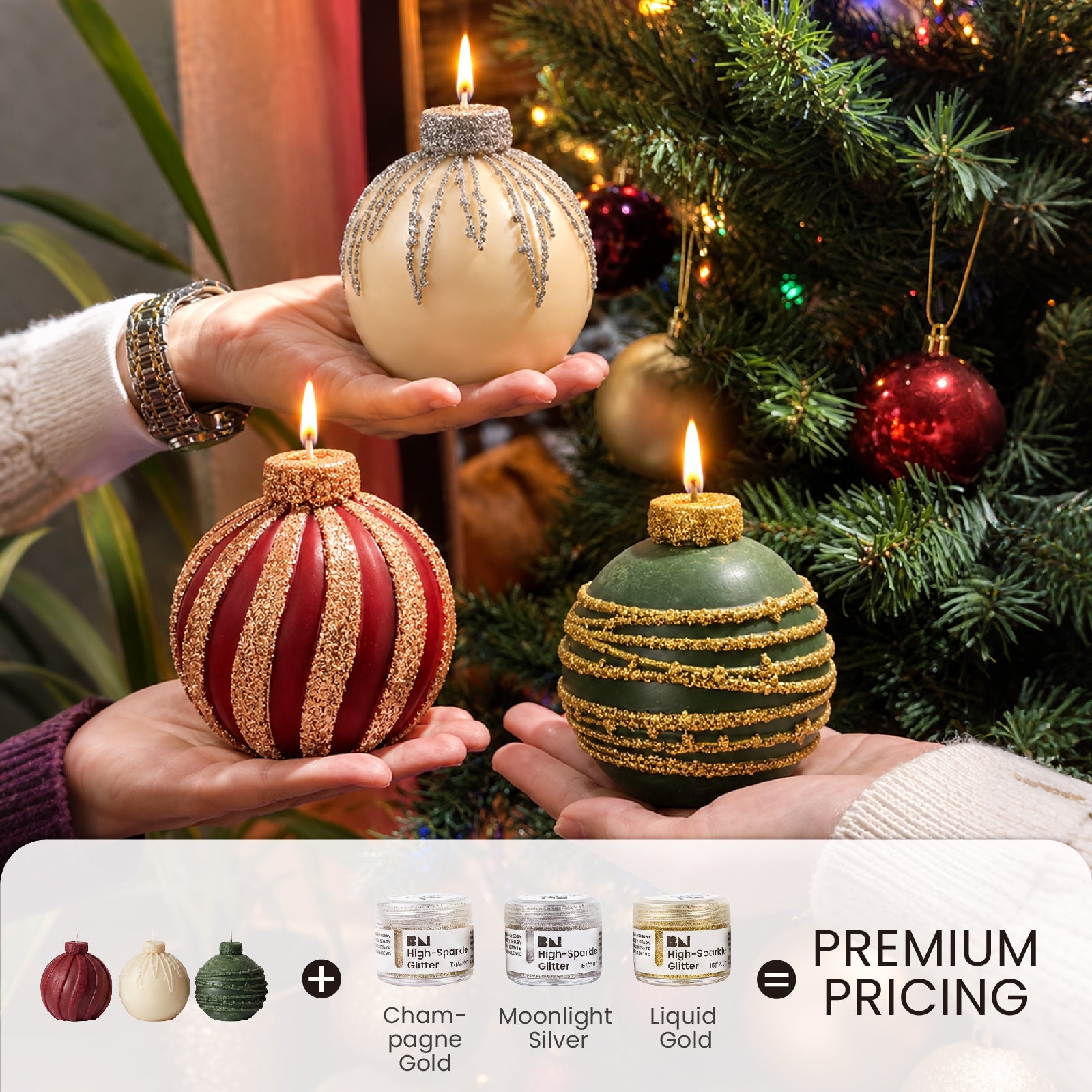 6-Color High-Sparkle Glitter Set for Holiday craft