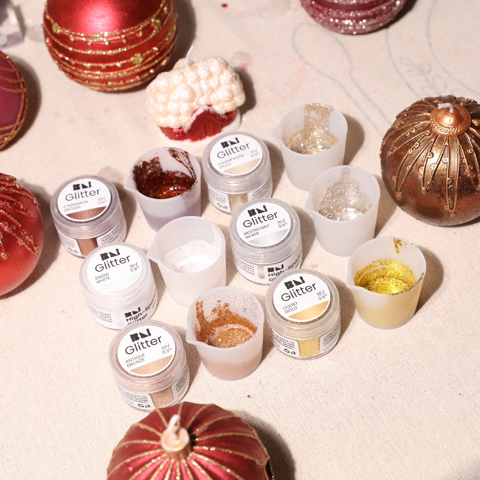 6-Color High-Sparkle Glitter Set for Holiday craft