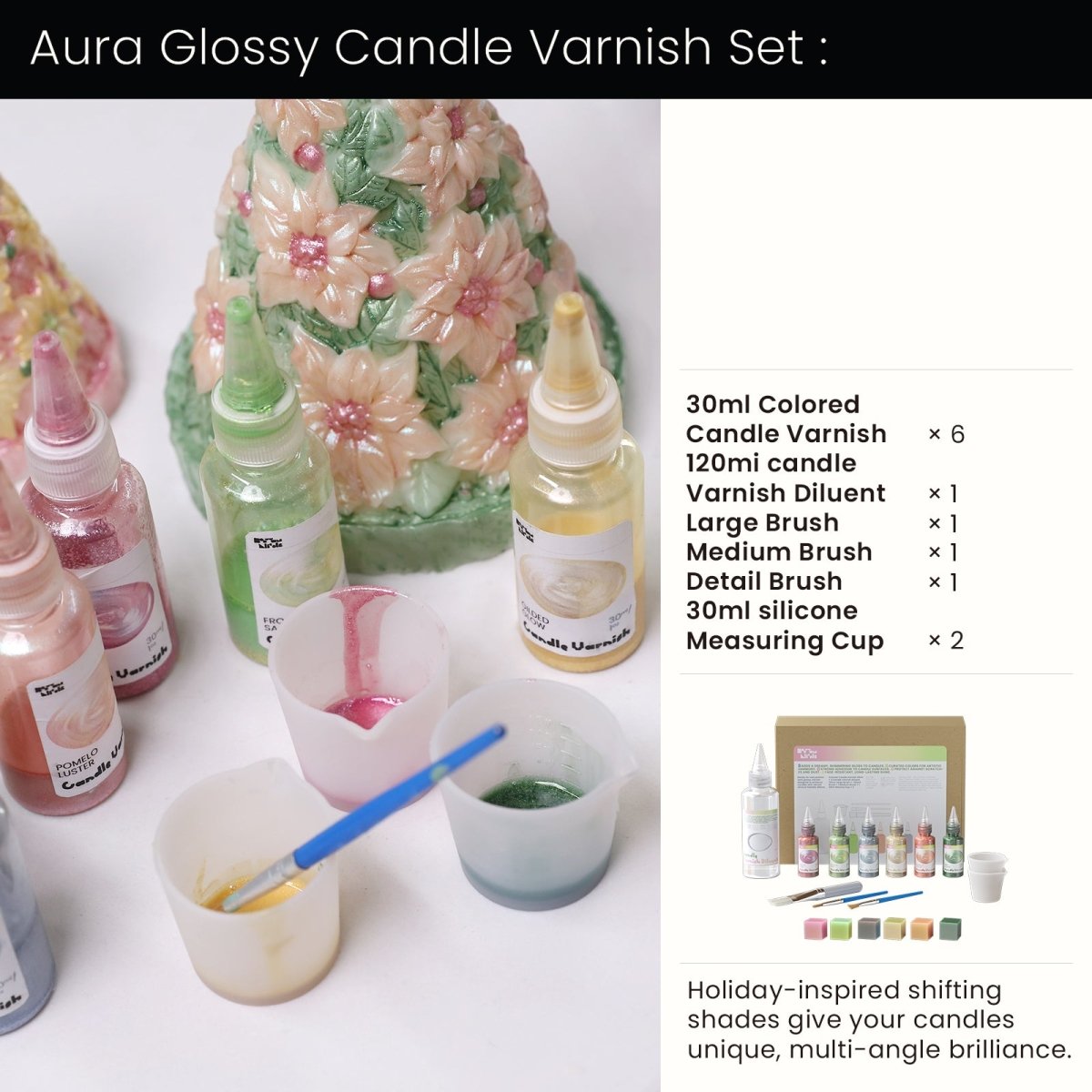 Poinsettia Christmas Tree Candle Silicone Mold3D Candle MoldST-34