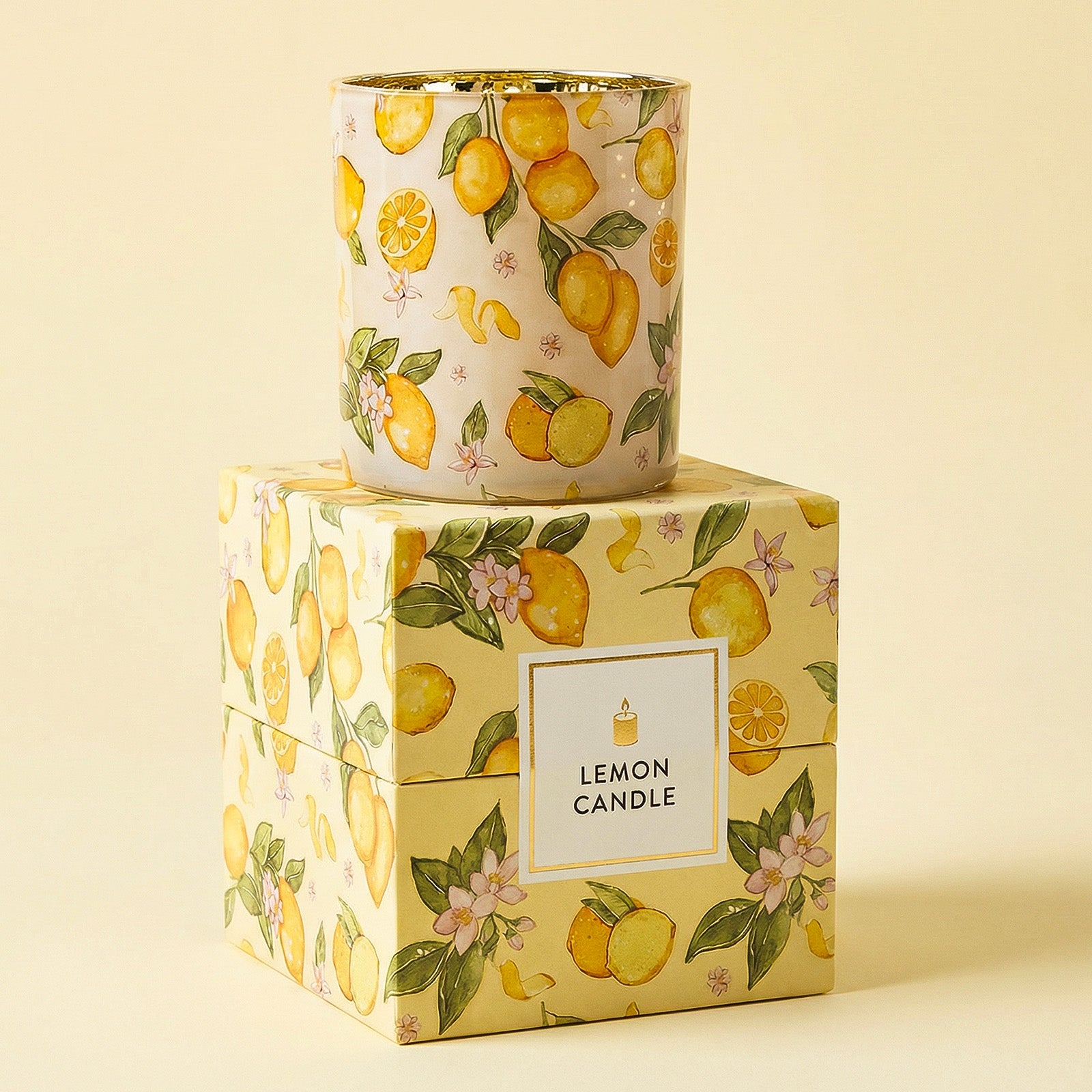 Sunlit Lemon Glass Candle Jar Collection