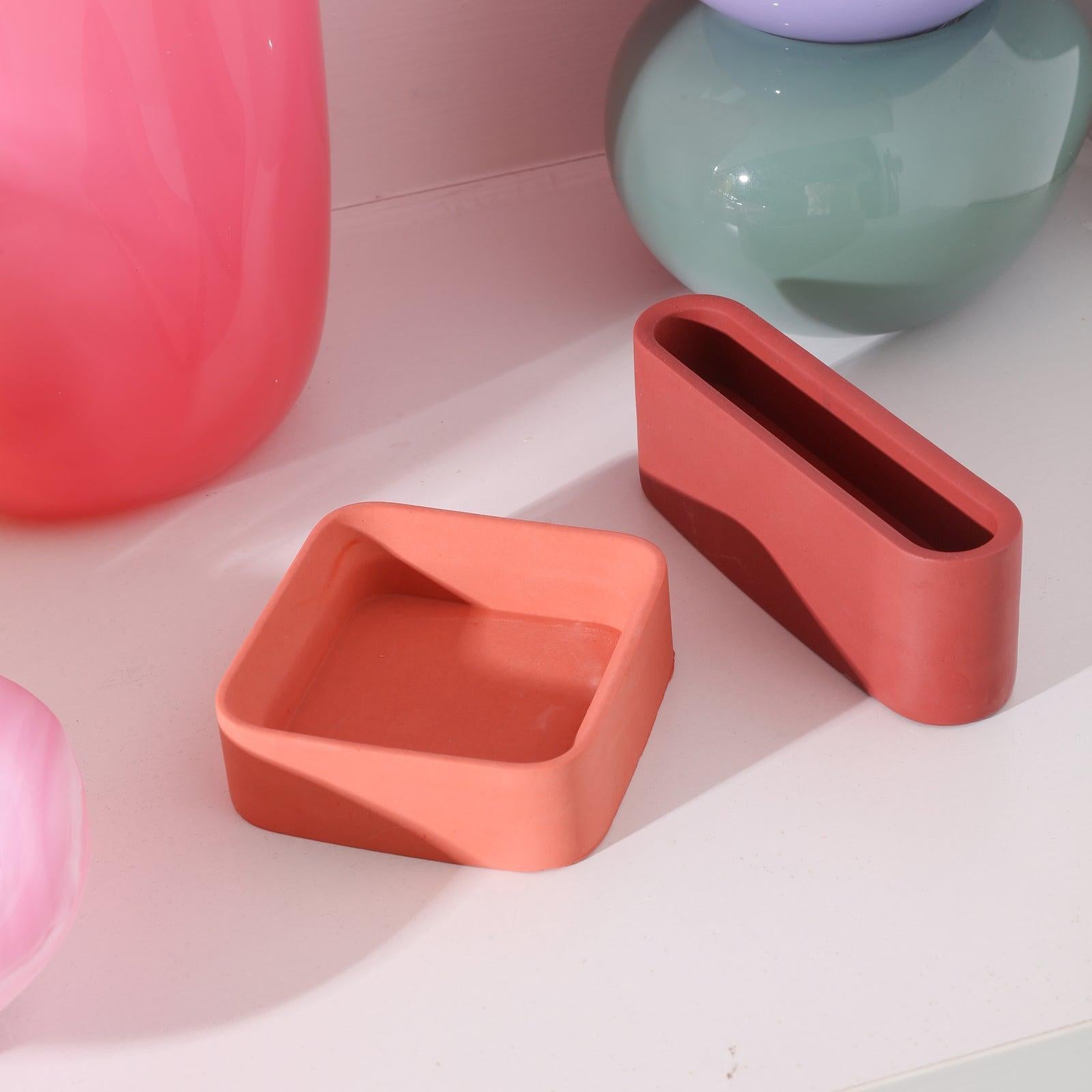 Red Square Small Desk Caddy-Boowan Nicole on the desktop