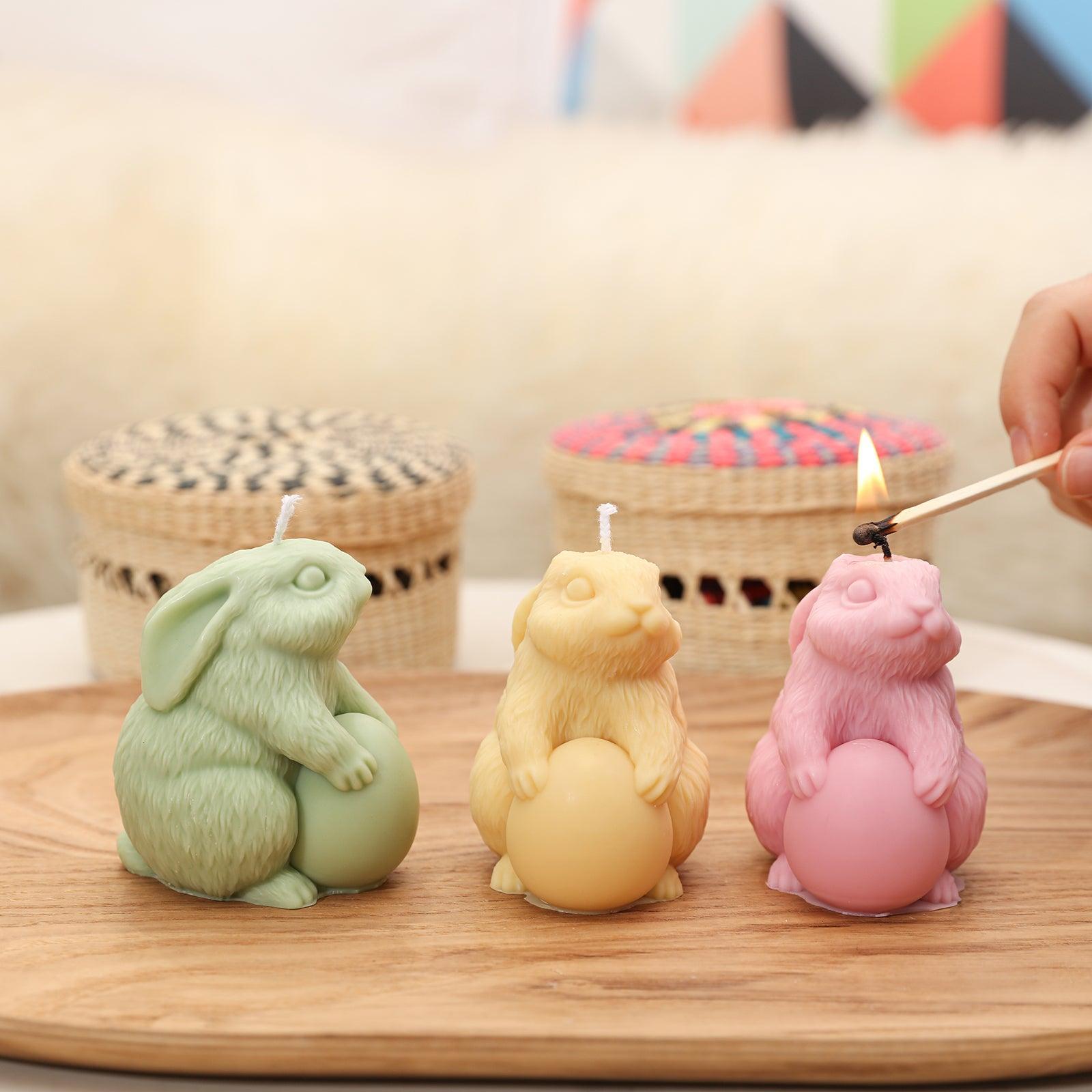 Molde de Silicone para Vela Coelhinho Feliz de Páscoa