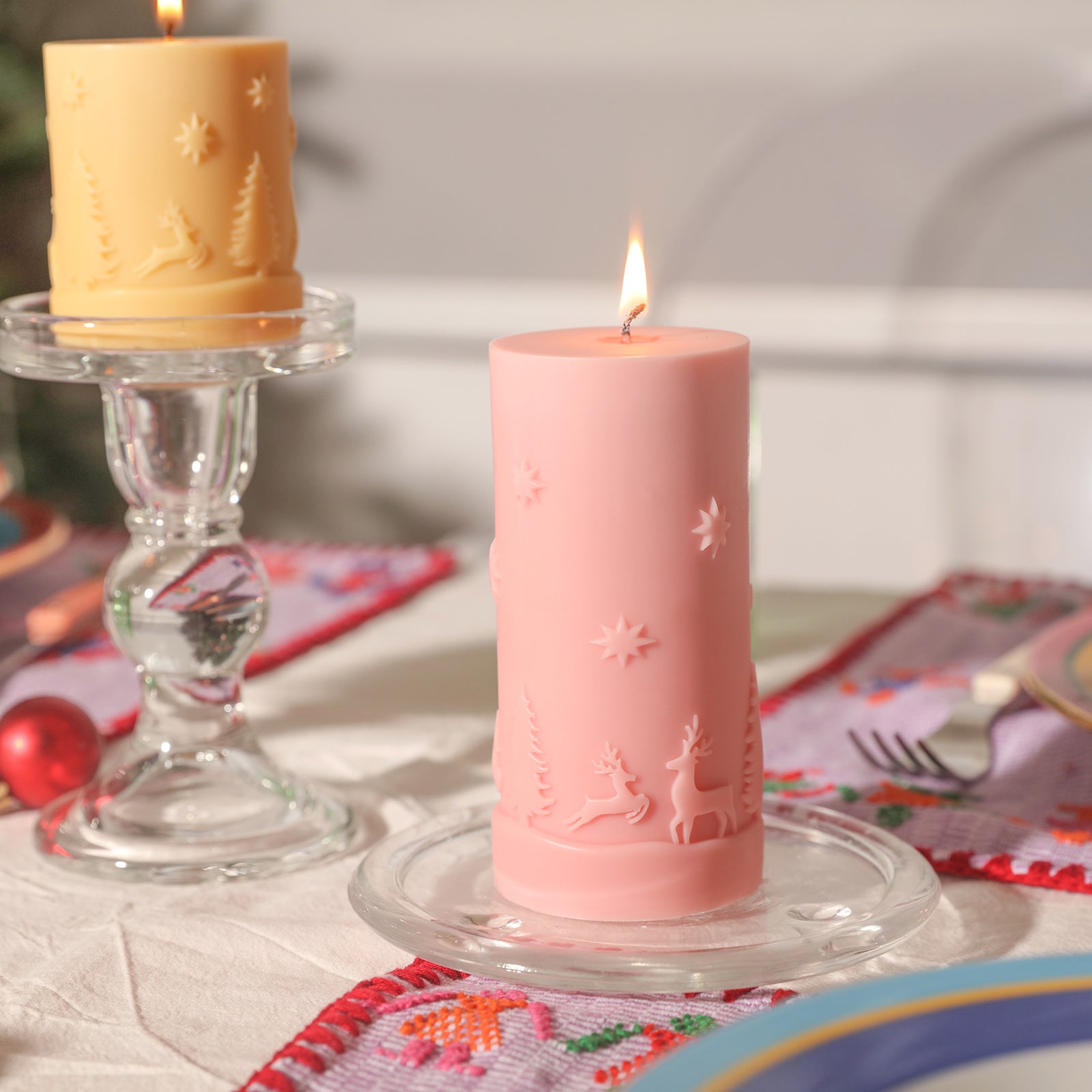 Molde de silicona para velas cilíndricas cortas con estampado navideño –  Boowan Nicole