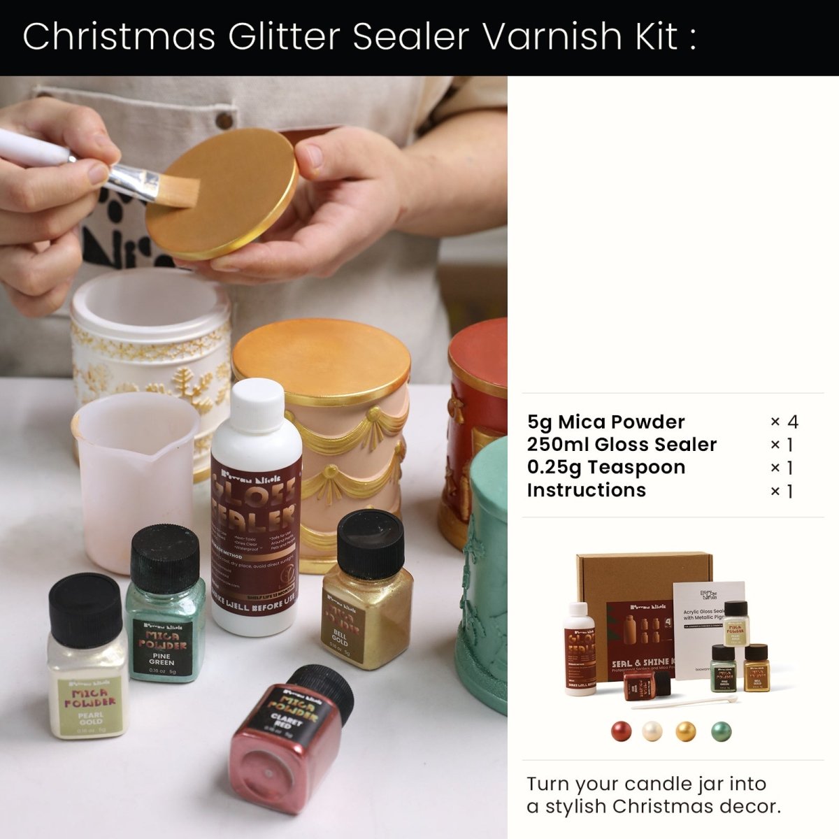 Christmas Glitter Sealer Varnish KitST-22