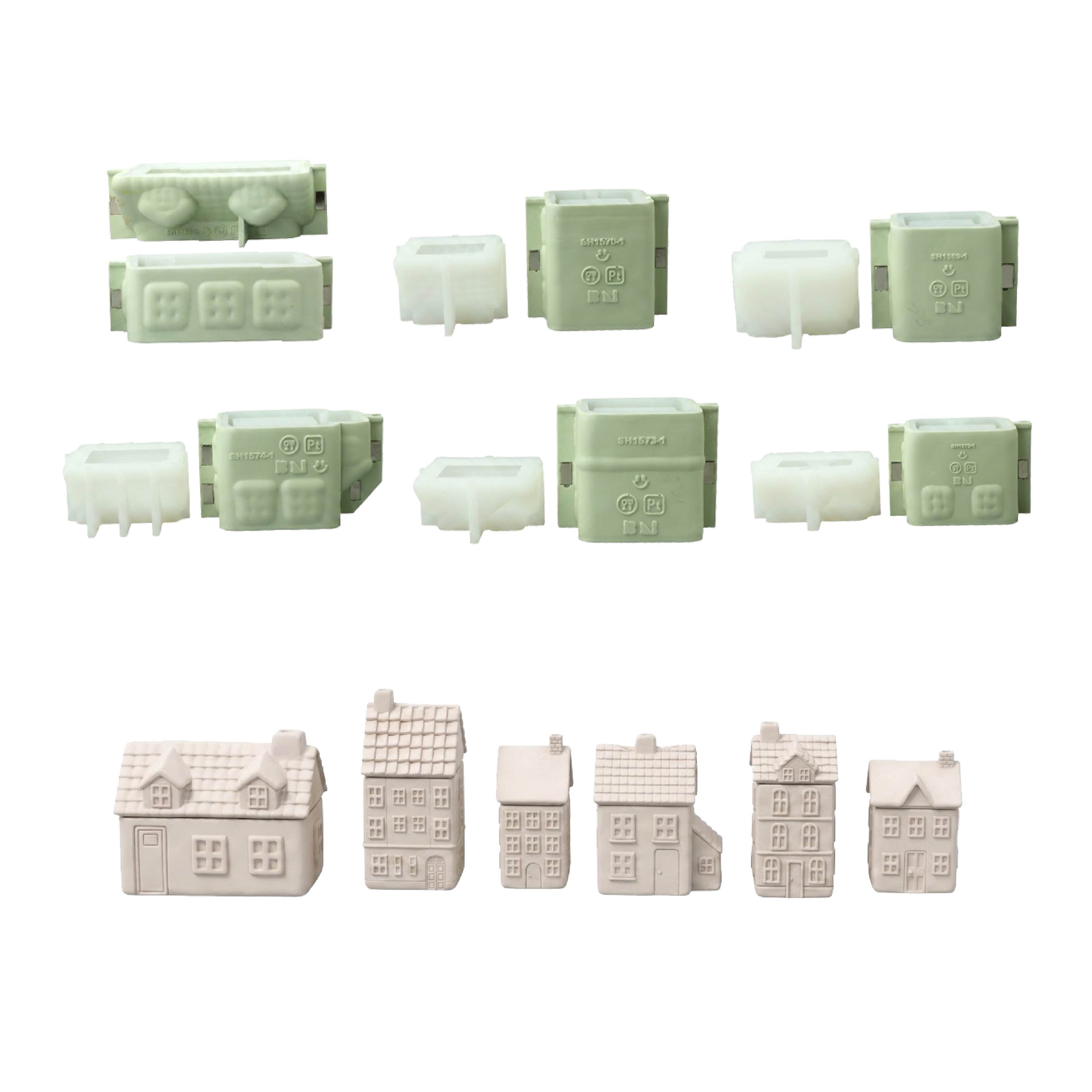 Little Dream Village Candle Jar Silicone Mold Collection