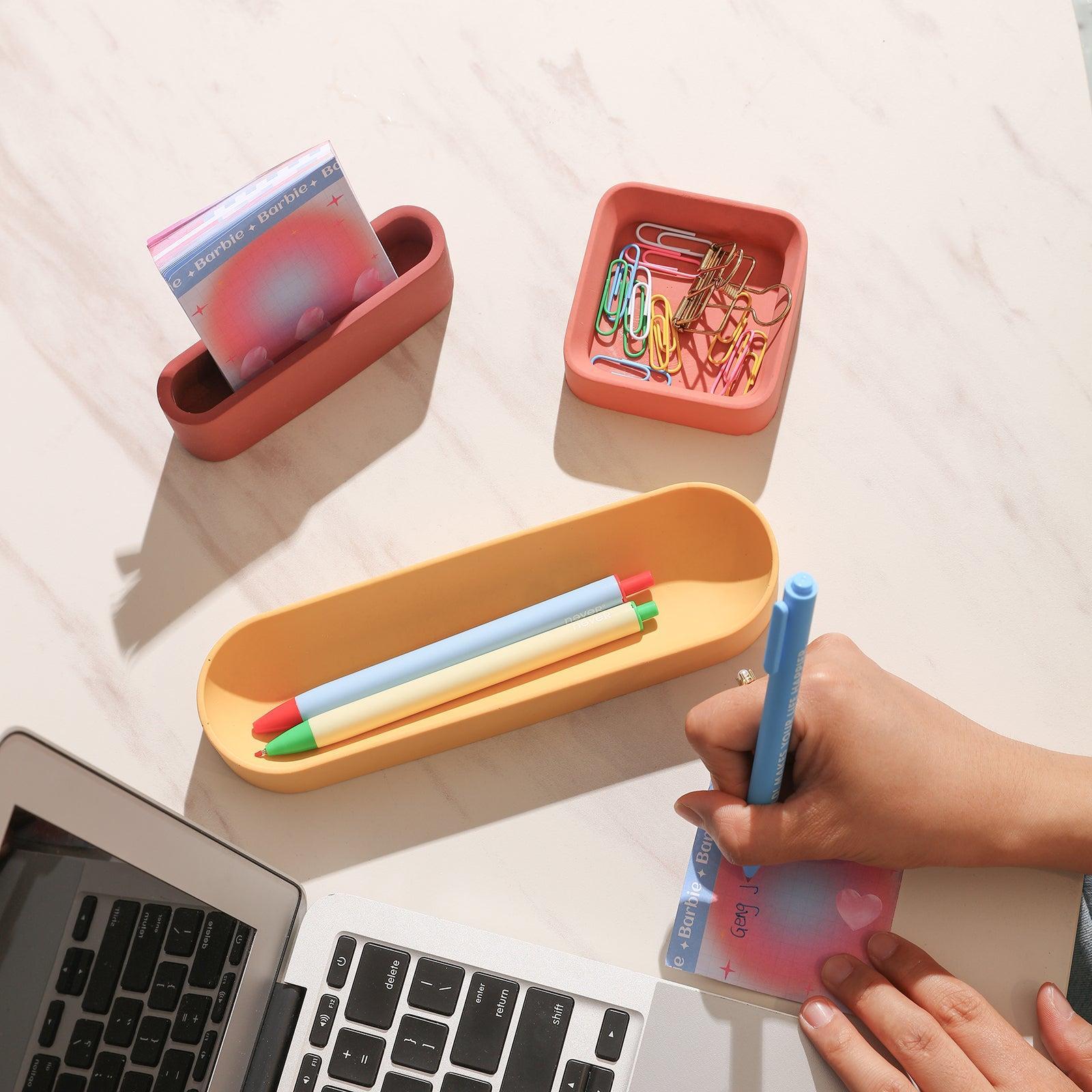 Yellow Long Shaped Pen Organizer for easy office use-Boowan Nicole