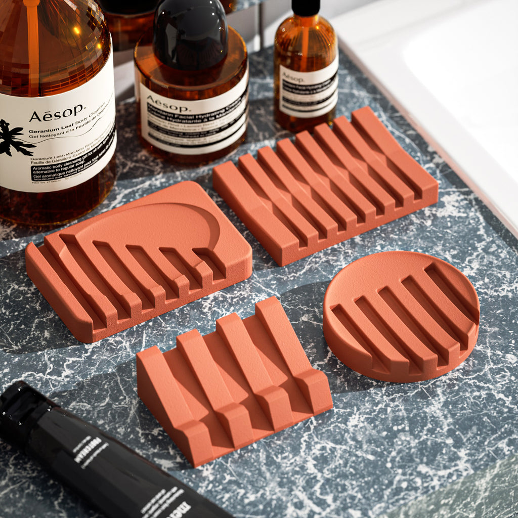 Add a pop of style with various shapes of orange soap dishes – explore the versatility of Boowannicole's silicone mold collection.
