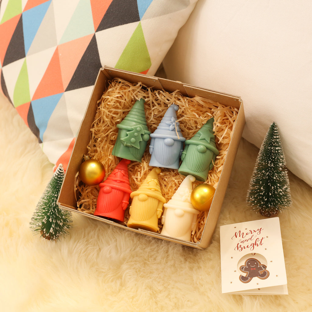 Bell of Hat-tactic Gnome Squad Candle in different colors in gift box - Boowan Nicole