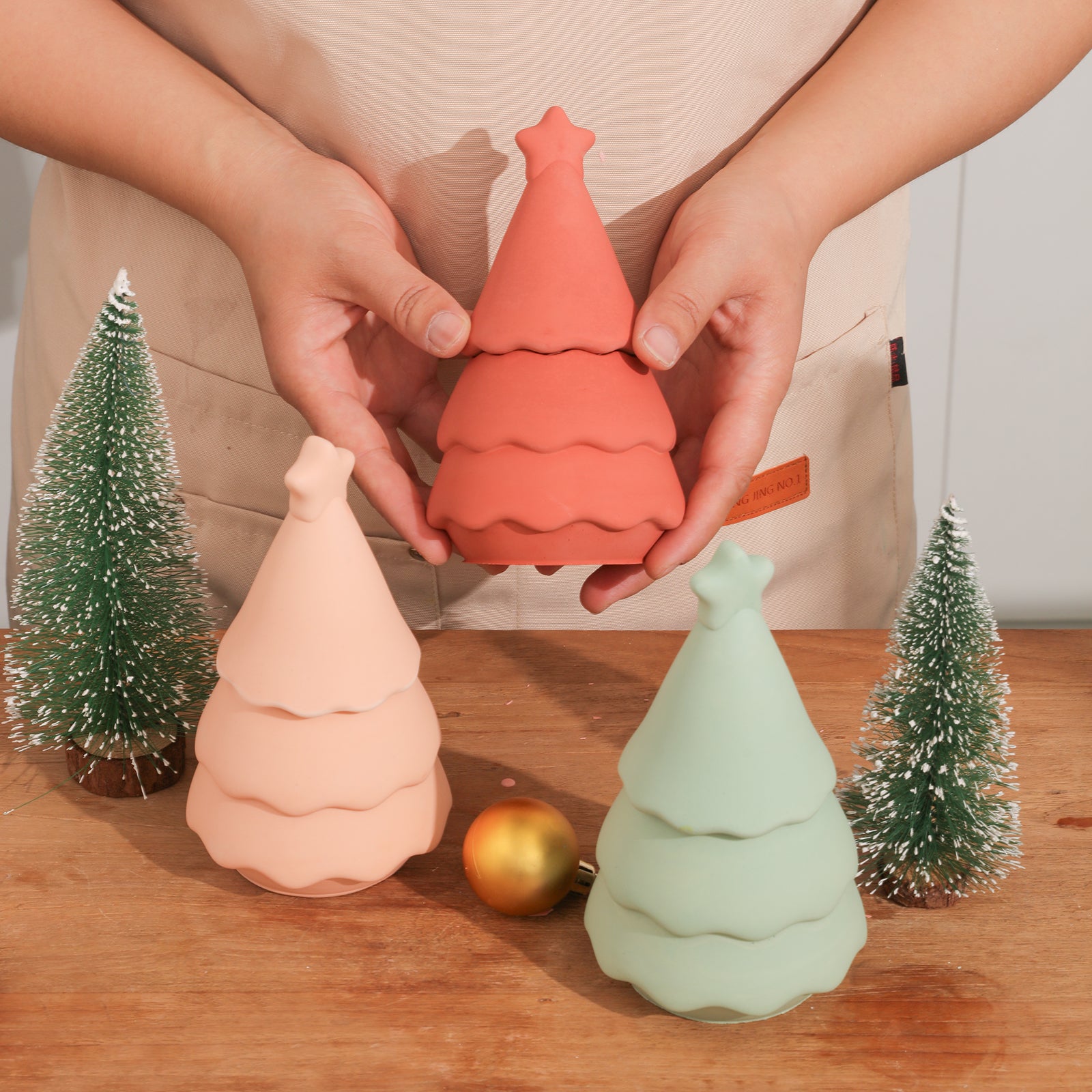 DIY Candle Making Mould Easy to Clean Not Stick Xmas Pine Tree