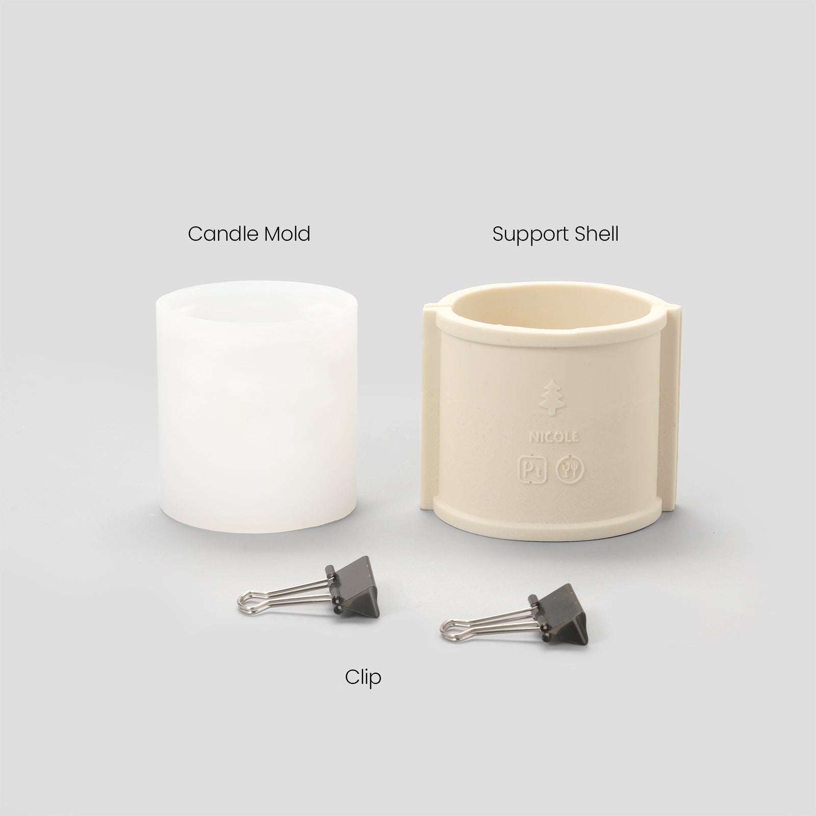 Silicone Mold Kit for Making Christmas Gift Graphic Embossed Pillar Candles - Boowan Nicole